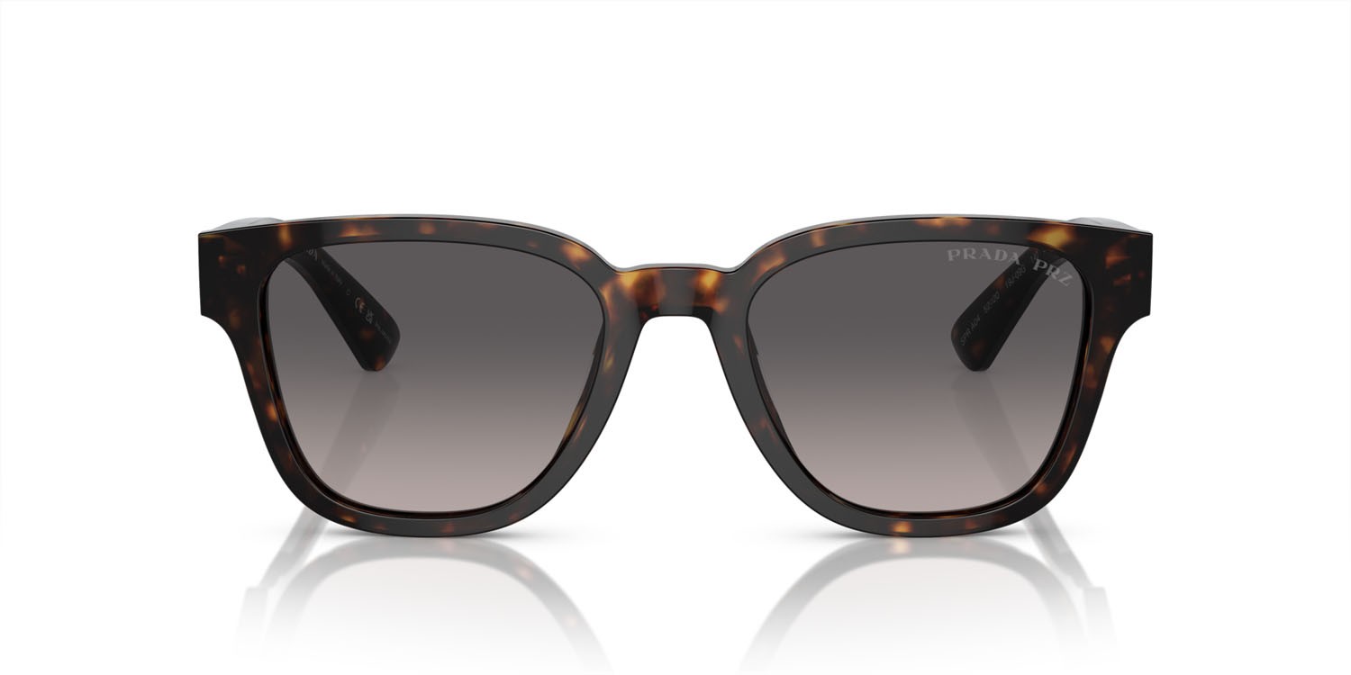 Occhiali da sole Prada PR A04S (19J09G) colore tartarugato forma quadrato lenti polarized grigia sfumata