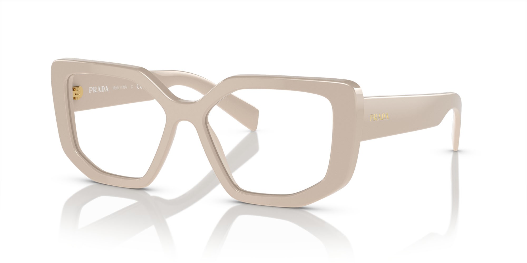 Eyeglasses Prada PR A04V (11O1O1) color bianco shape irregular lenses lente demo