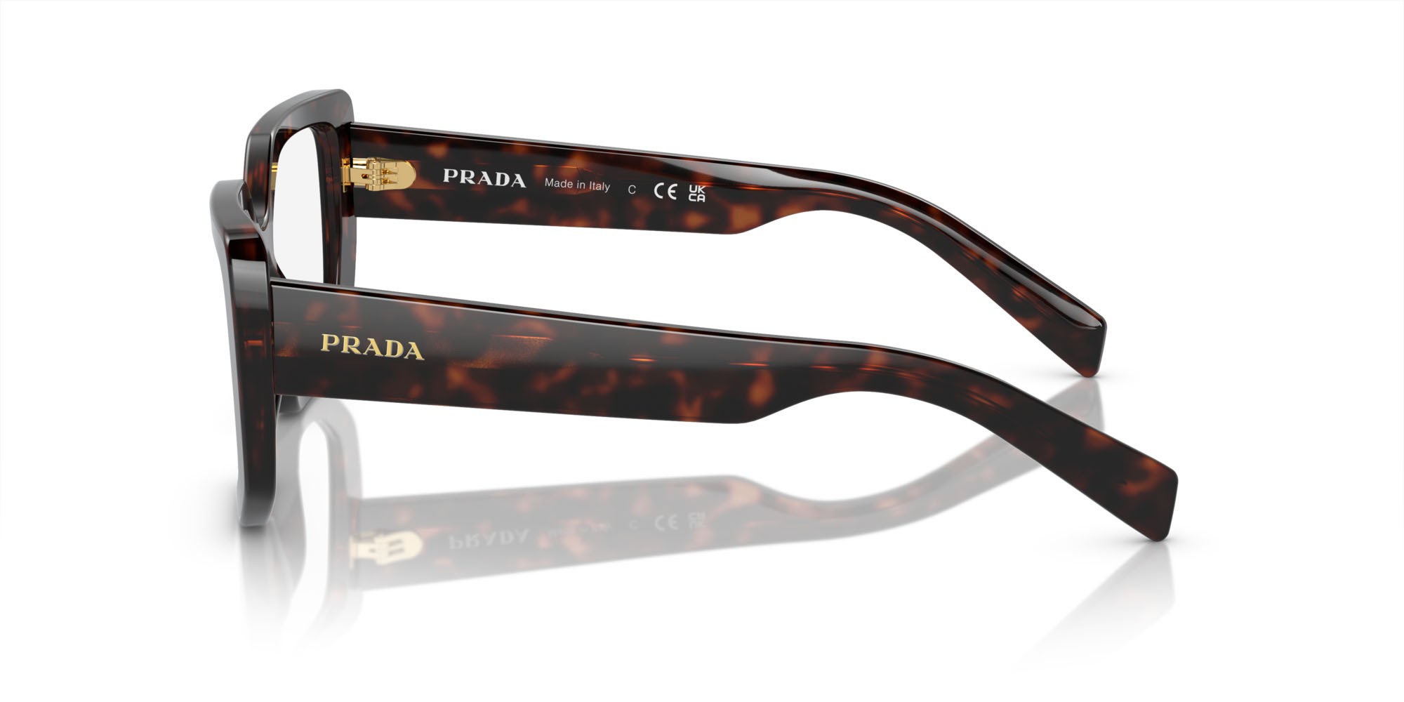 Brillen Prada PR A04V (16N1O1) farbe havana form unregelmäßig gläser lente demo
