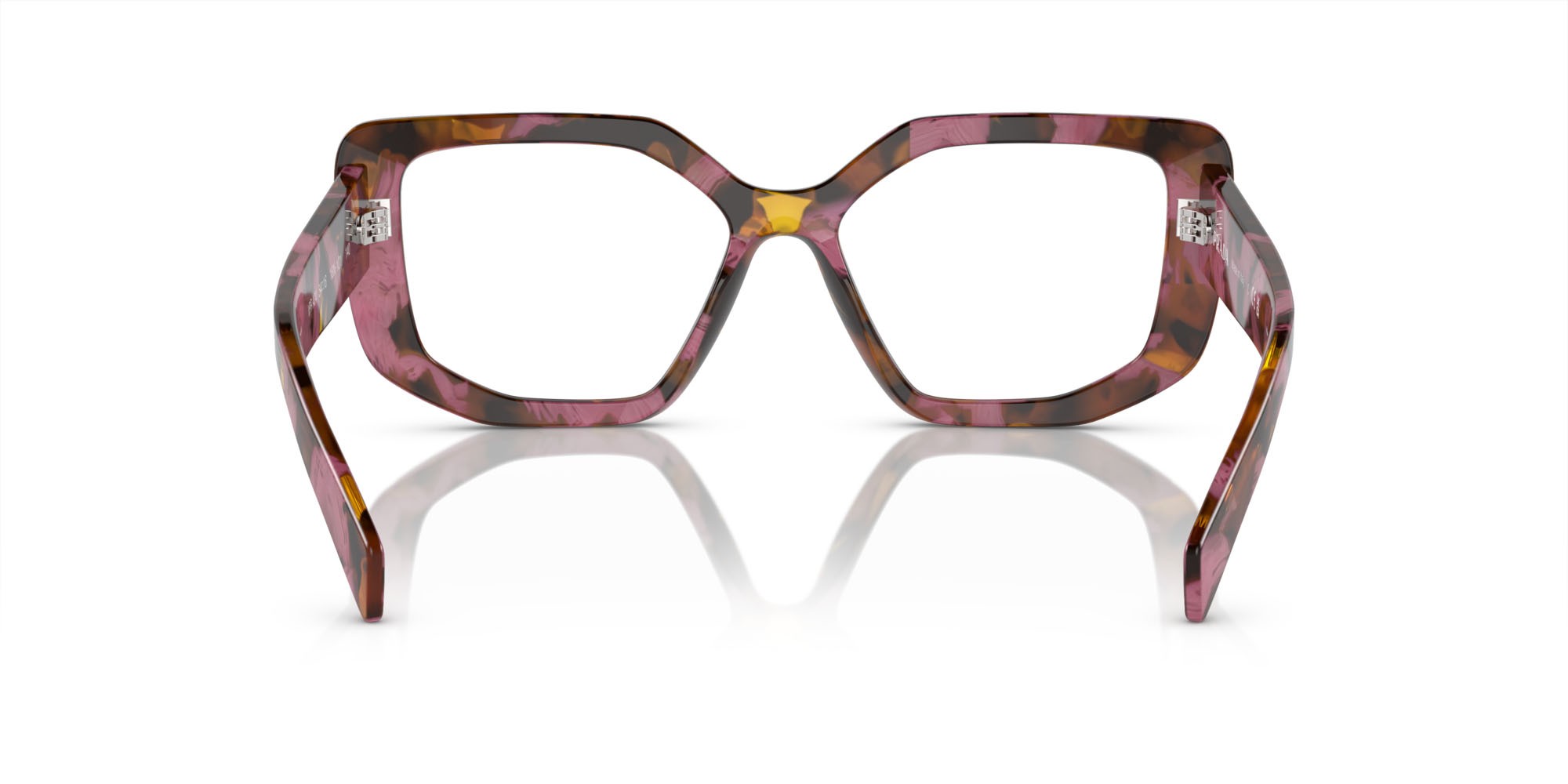 Eyeglasses Prada PR A04V (18N1O1) color havana cognac shape irregular lenses lente demo