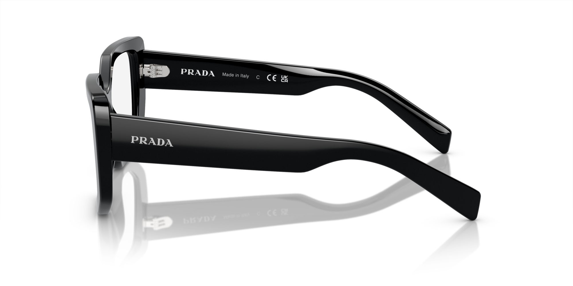 Eyeglasses Prada PR A04V (1AB1O1) color nero shape irregular lenses lente demo