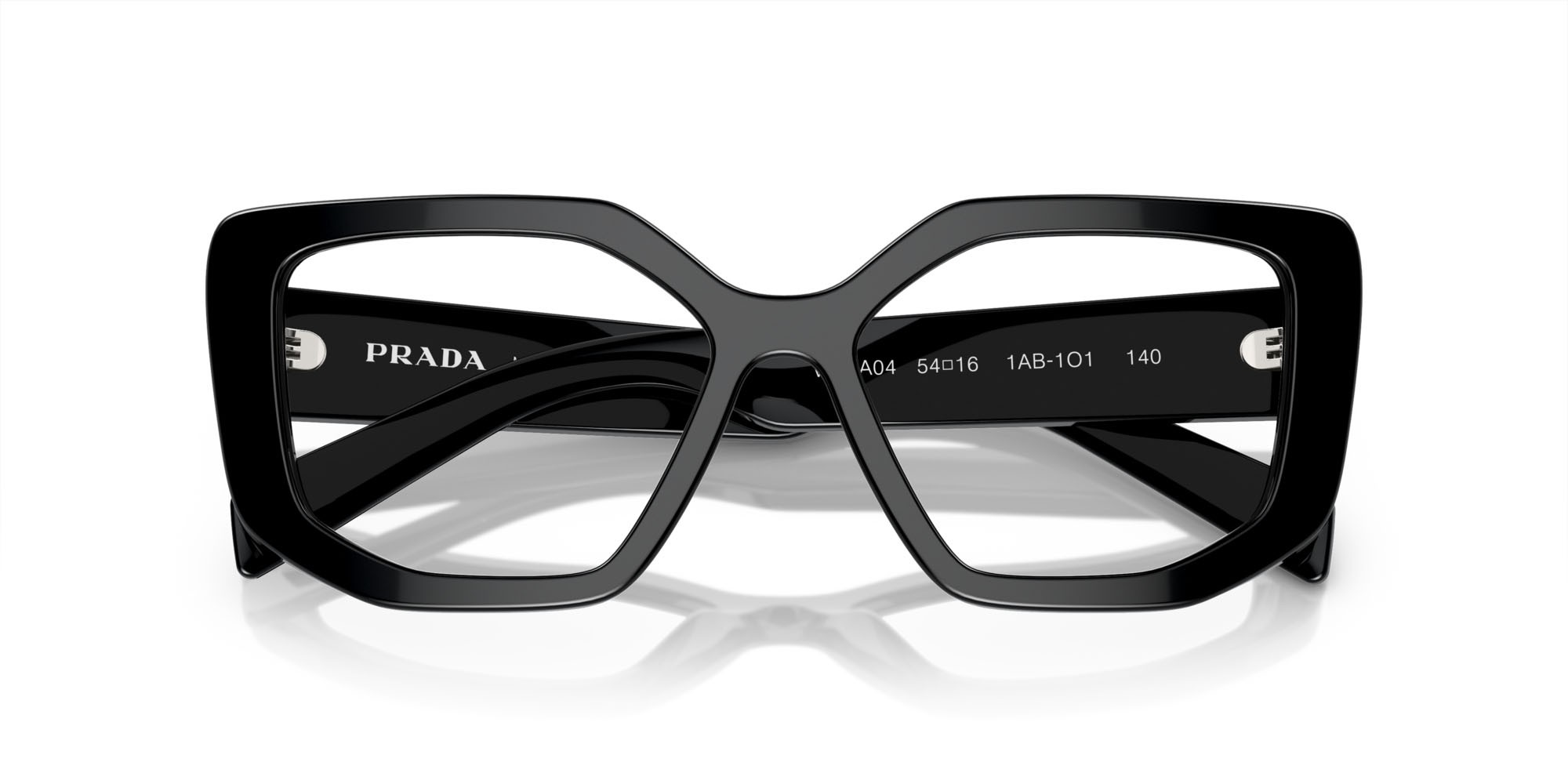 Eyeglasses Prada PR A04V (1AB1O1) color nero shape irregular lenses lente demo