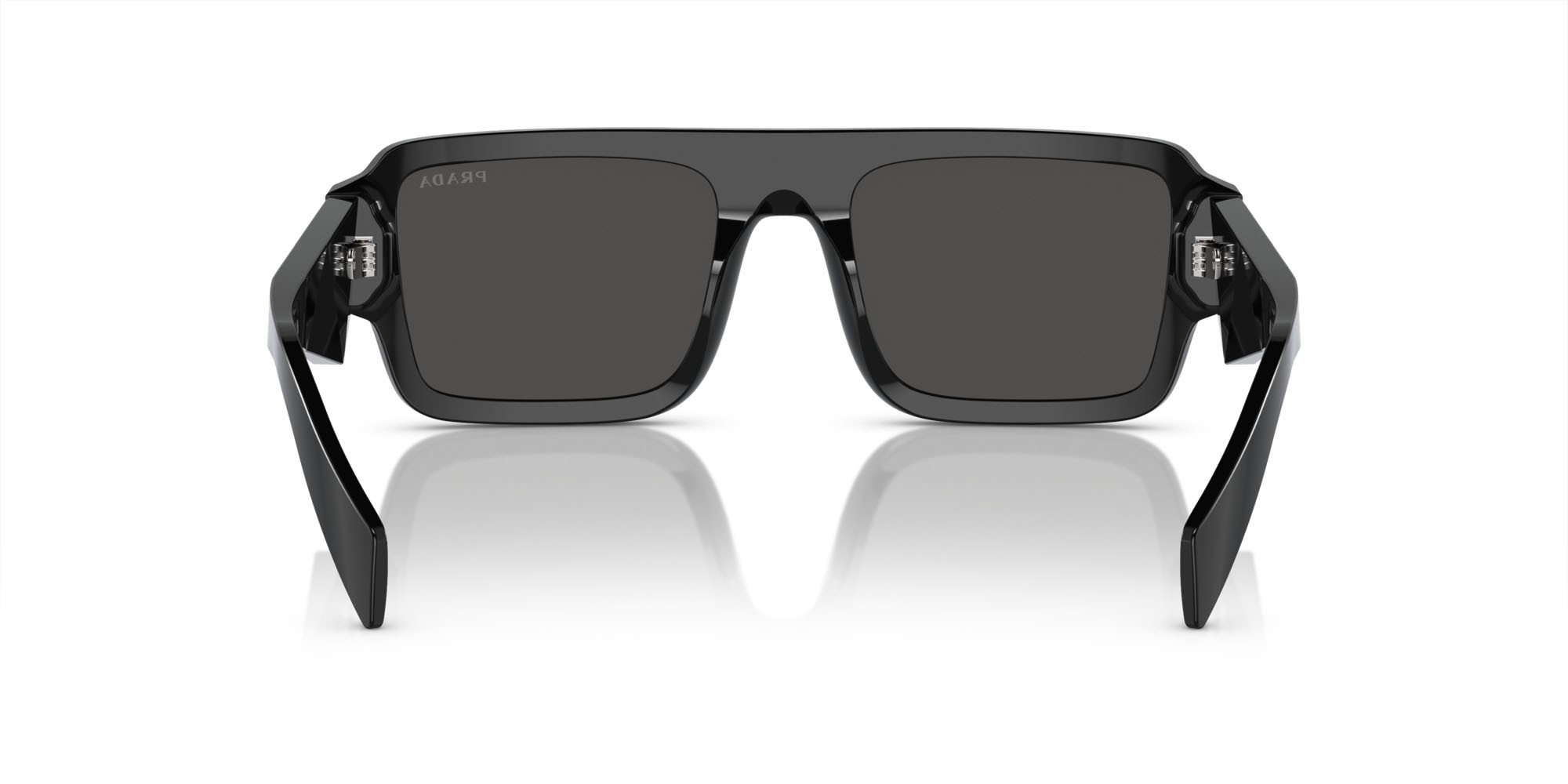 Sunglasses Prada PR A05S (16K08Z) color nero shape rectangle lenses grigio scuro