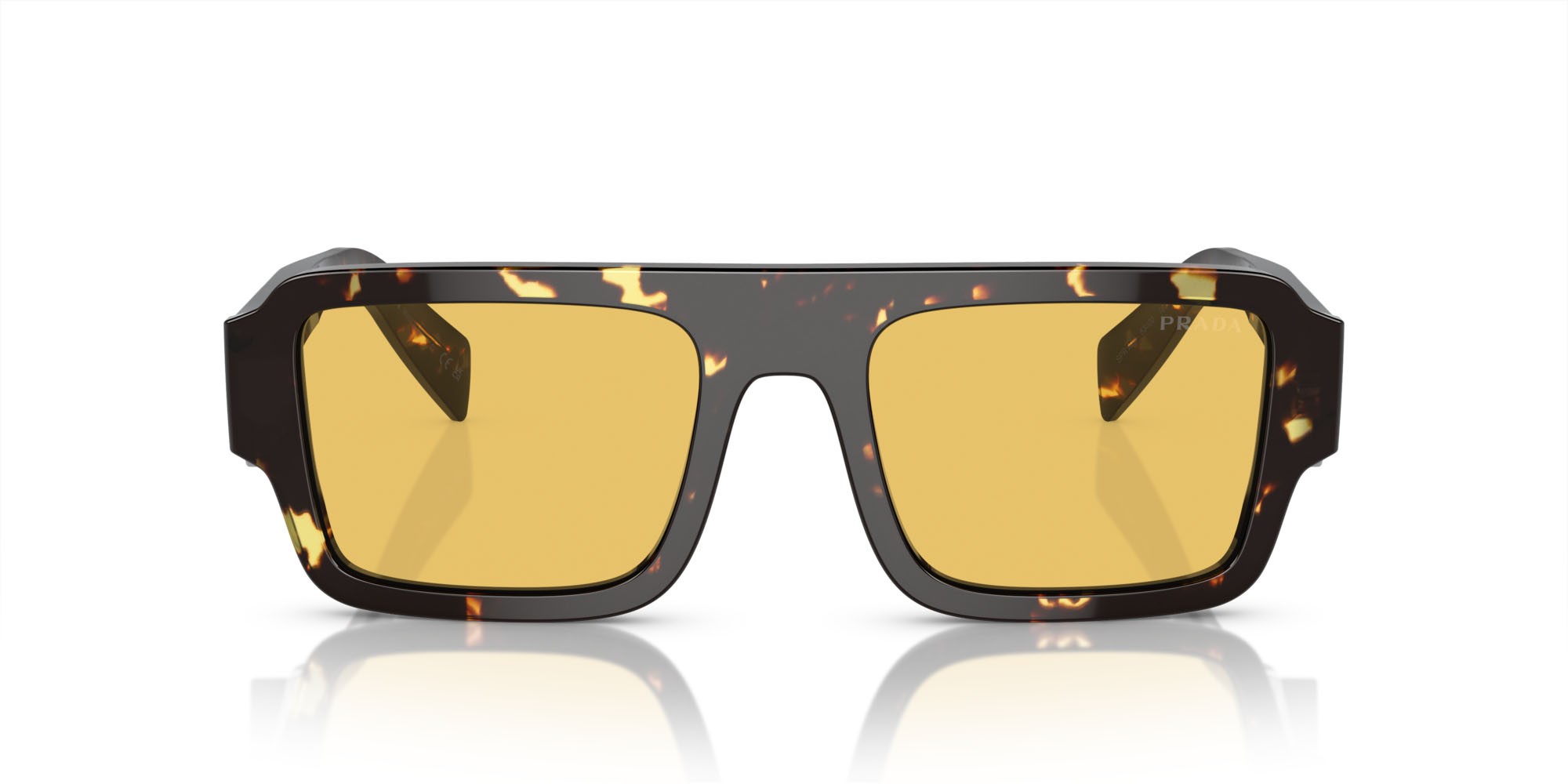 Sonnenbrillen Prada PR A05S (16O10C) farbe malto nero tartarugato form rechteckig gläser giallo