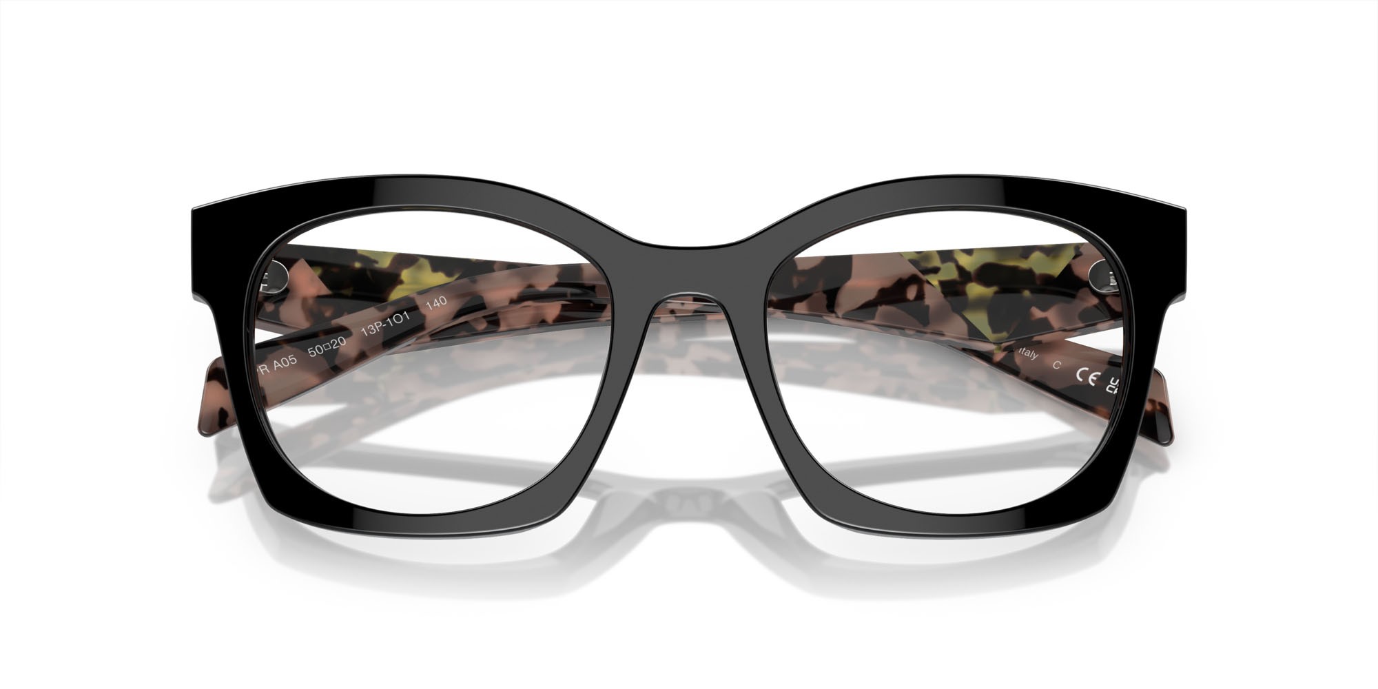 Eyeglasses Prada PR A05V (13P1O1) color nero shape irregular lenses lente demo