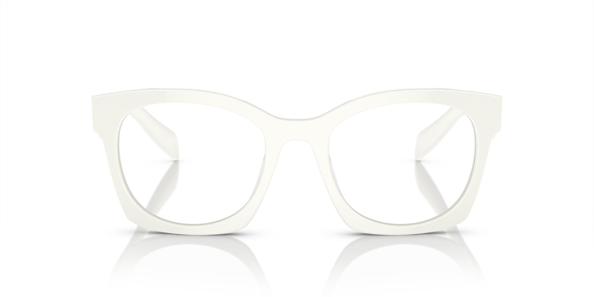 Brillen Prada PR A05V (17K1O1) farbe bianco/avorio form unregelmäßig gläser lente demo