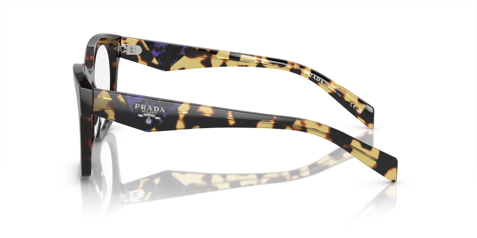 Eyeglasses Prada PR A05V (17N1O1) color havana shape irregular lenses lente demo