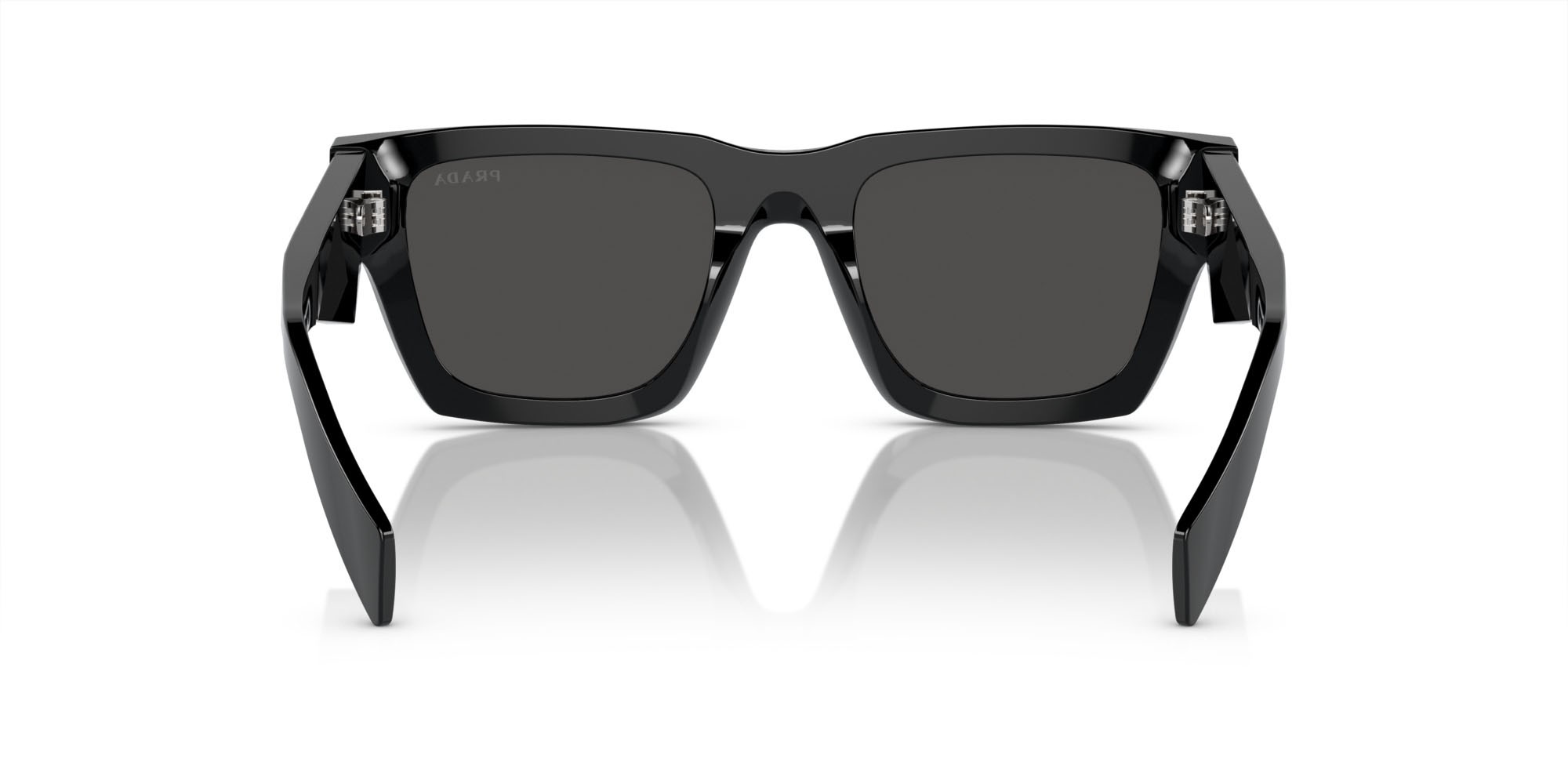 Occhiali da sole Prada PR A06S (16K08Z) colore nero forma quadrato lenti grigio scuro