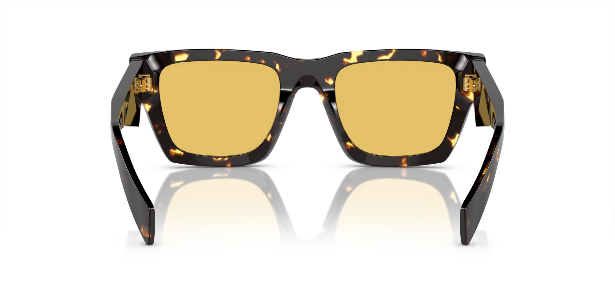 Occhiali da sole Prada PR A06S (16O10C) colore malto nero tartarugato forma quadrato lenti giallo