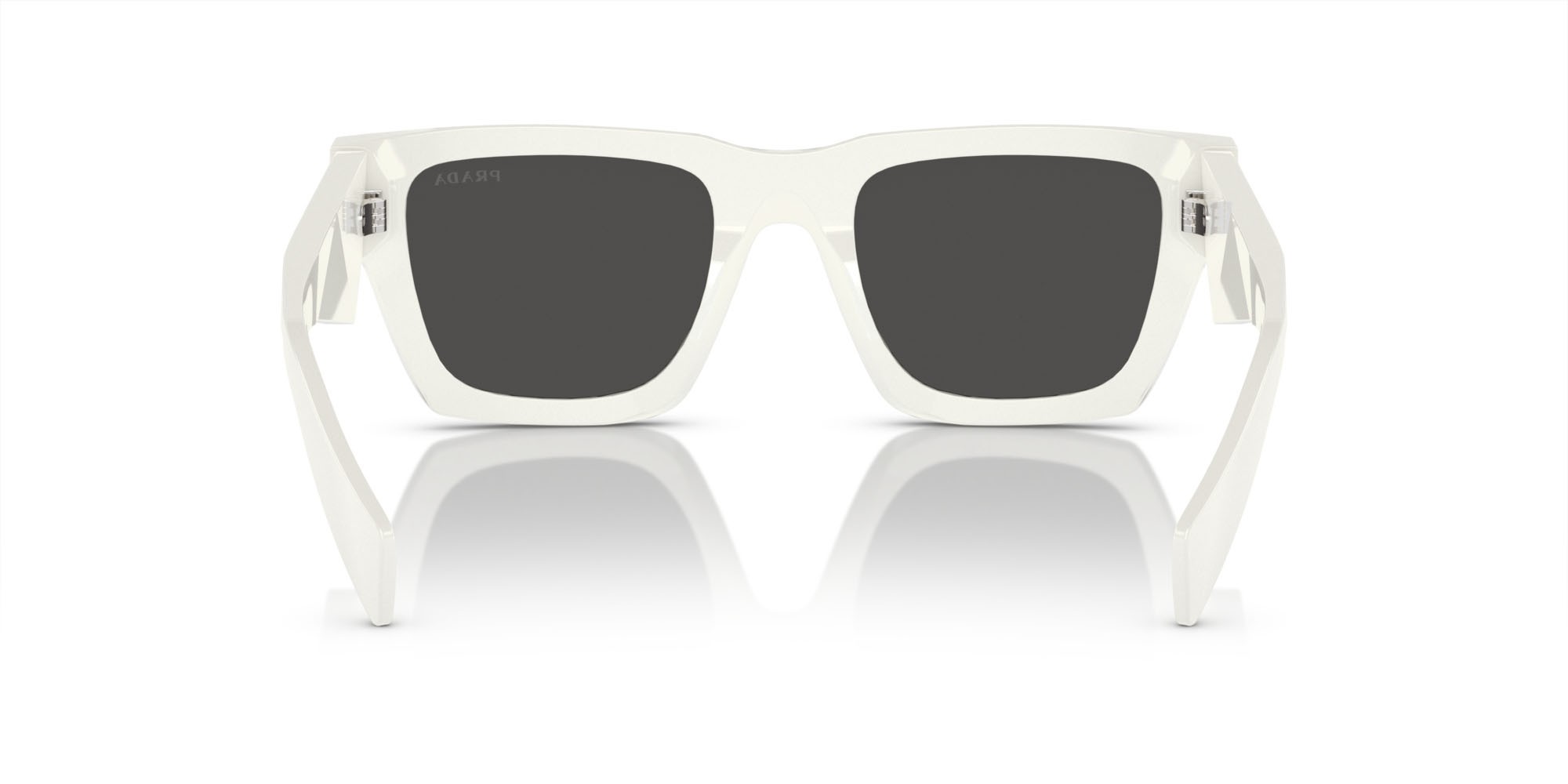 Sunglasses Prada PR A06S (17K08Z) color bianco talco shape square lenses grigio scuro