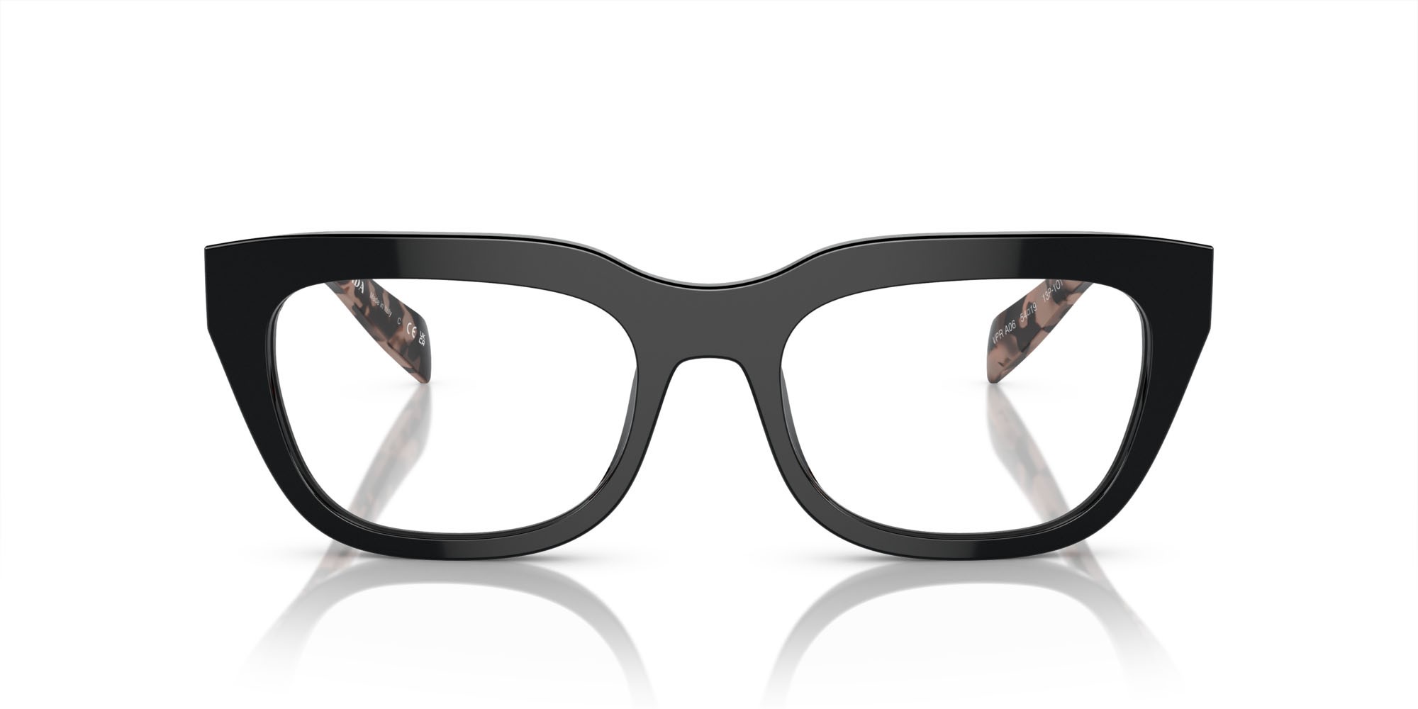 Eyeglasses Prada PR A06V (13P1O1) color nero shape irregular lenses lente demo
