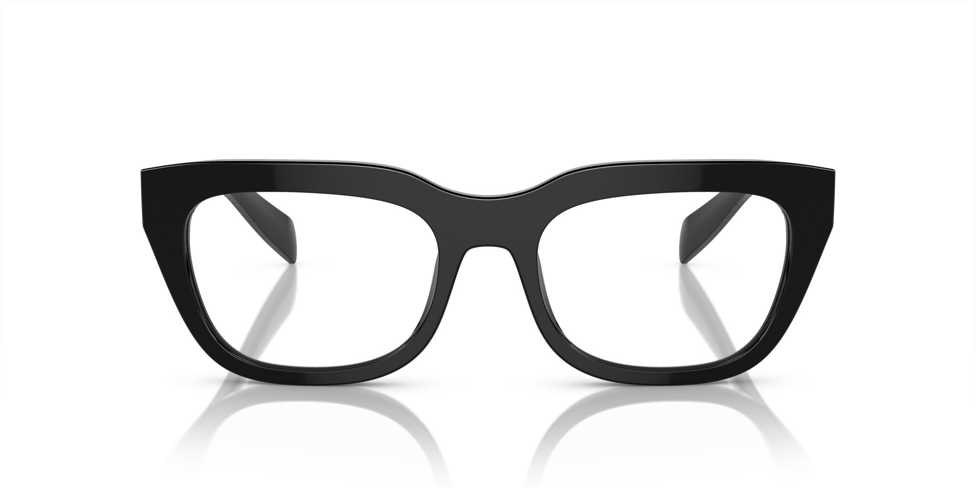 Eyeglasses Prada PR A06V (16K1O1) color nero shape irregular lenses lente demo