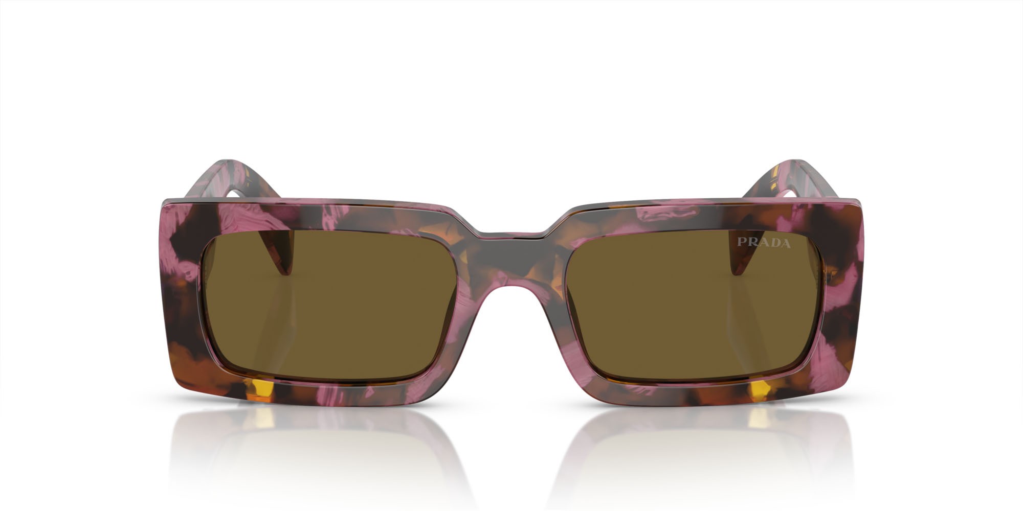 Sunglasses Prada PR A07S (18N01T) color mogano shape square lenses marrone scuro