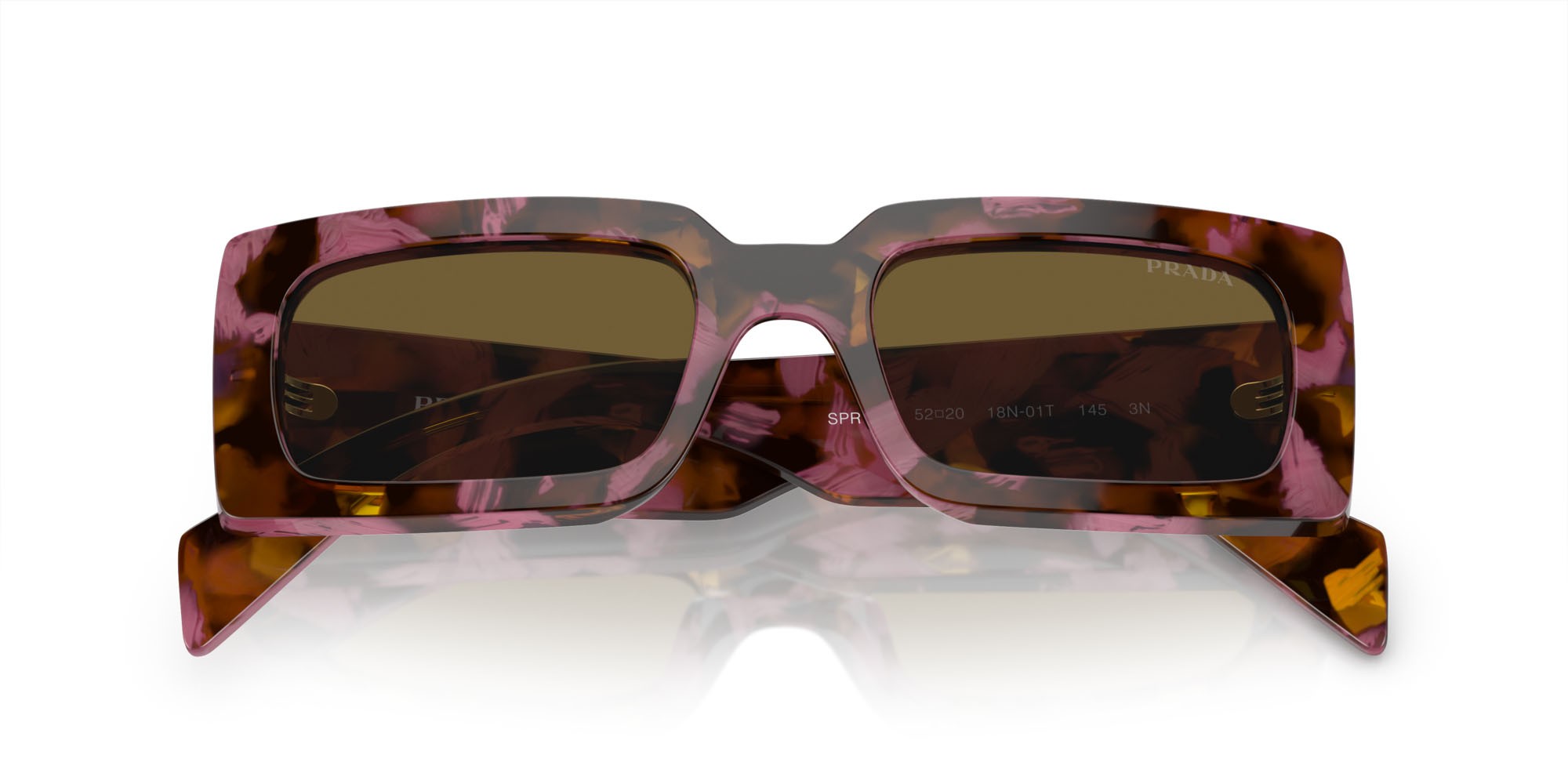 Sunglasses Prada PR A07S (18N01T) color mogano shape square lenses marrone scuro