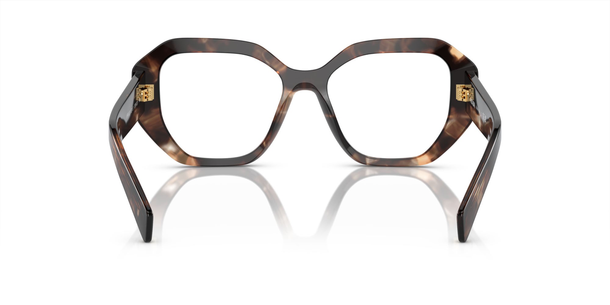 Eyeglasses Prada PR A07V (07R1O1) color caramello havana shape irregular lenses lente demo