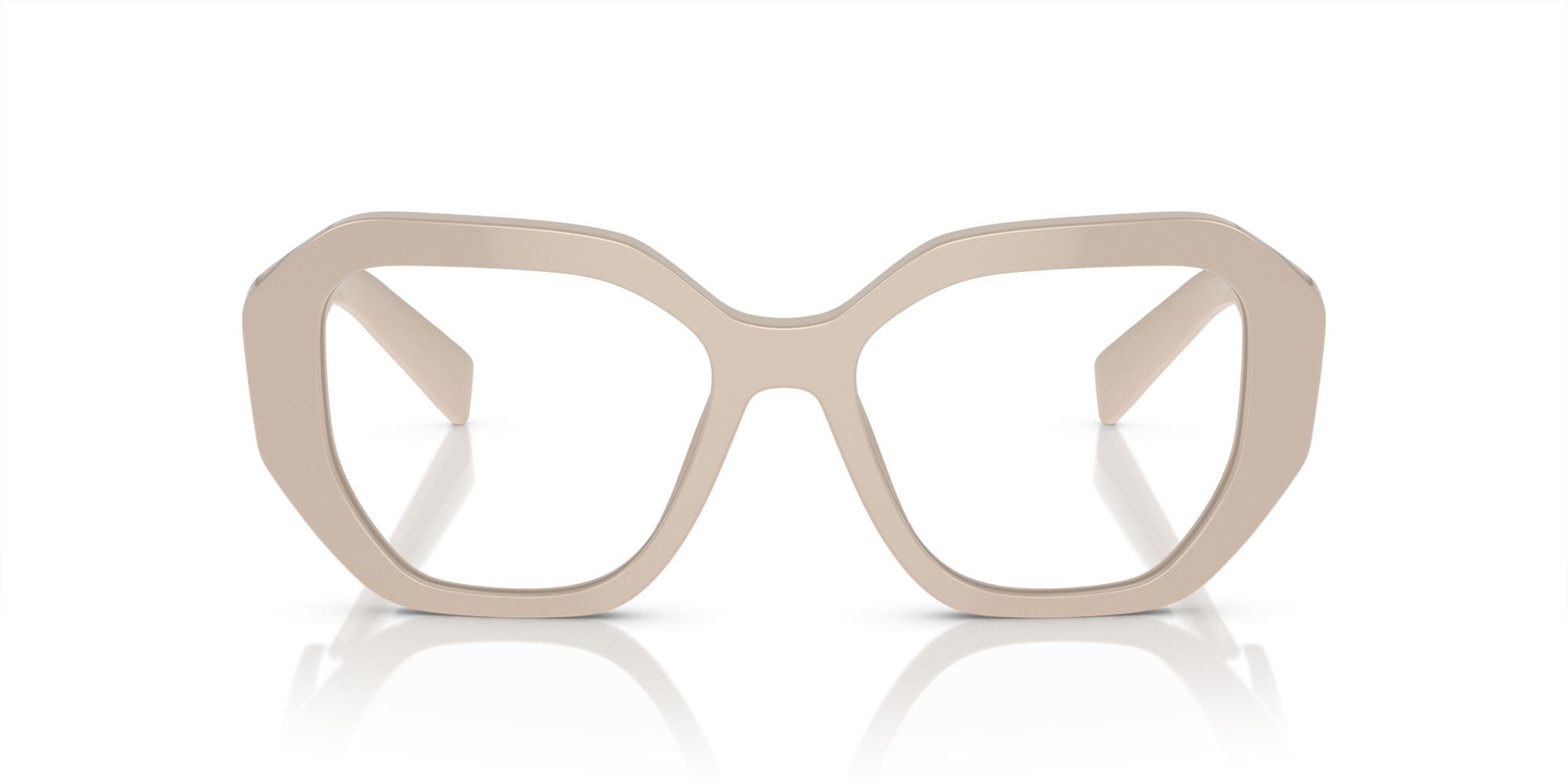 Eyeglasses Prada PR A07V (11O1O1) color bianco/avorio shape irregular lenses lente demo