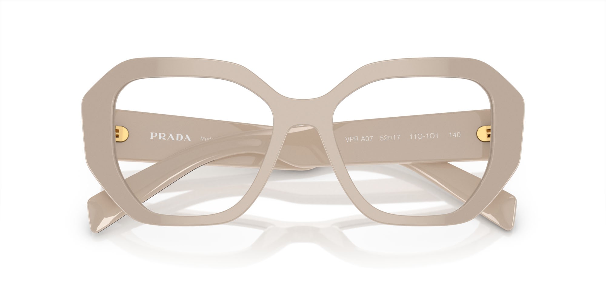 Eyeglasses Prada PR A07V (11O1O1) color bianco/avorio shape irregular lenses lente demo