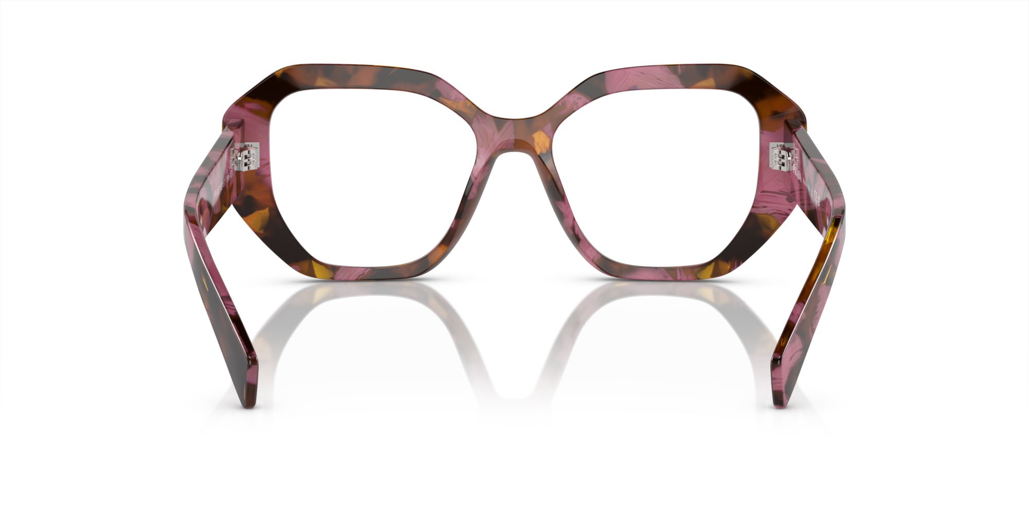 Eyeglasses Prada PR A07V (18N1O1) color havana cognac shape irregular lenses lente demo