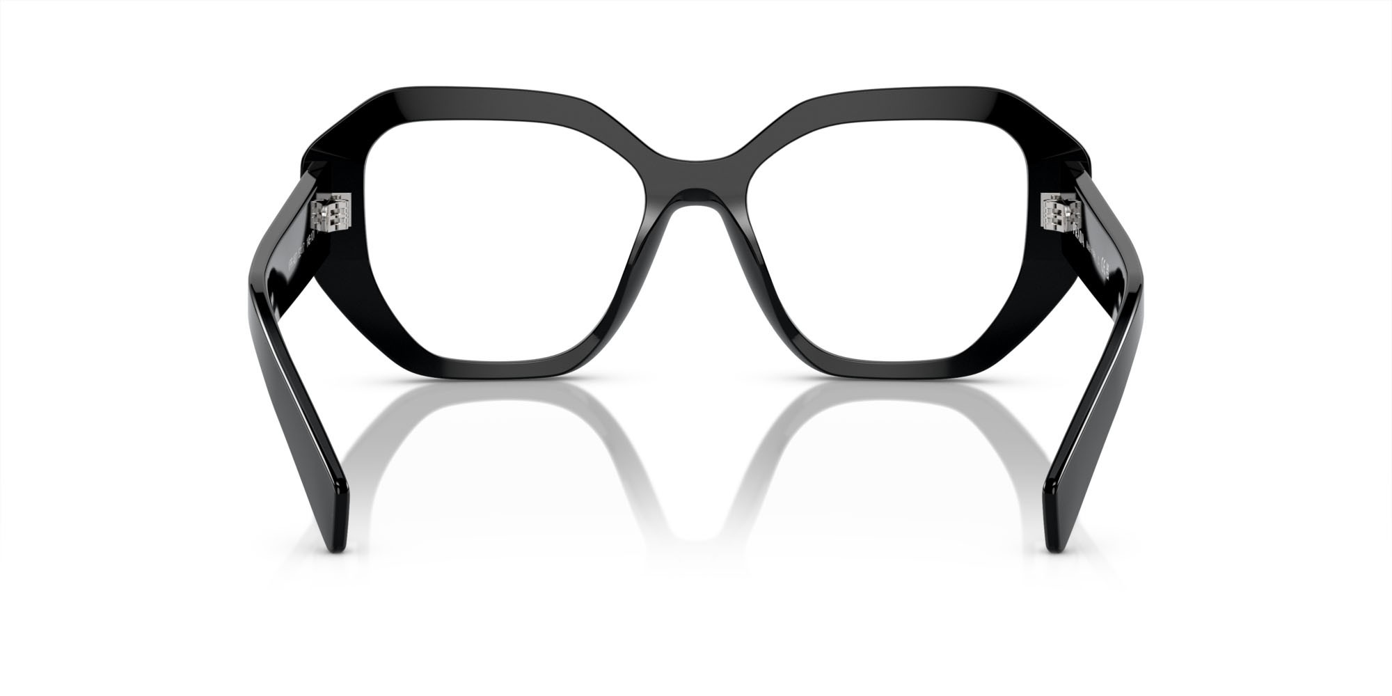 Eyeglasses Prada PR A07V (1AB1O1) color nero shape irregular lenses lente demo