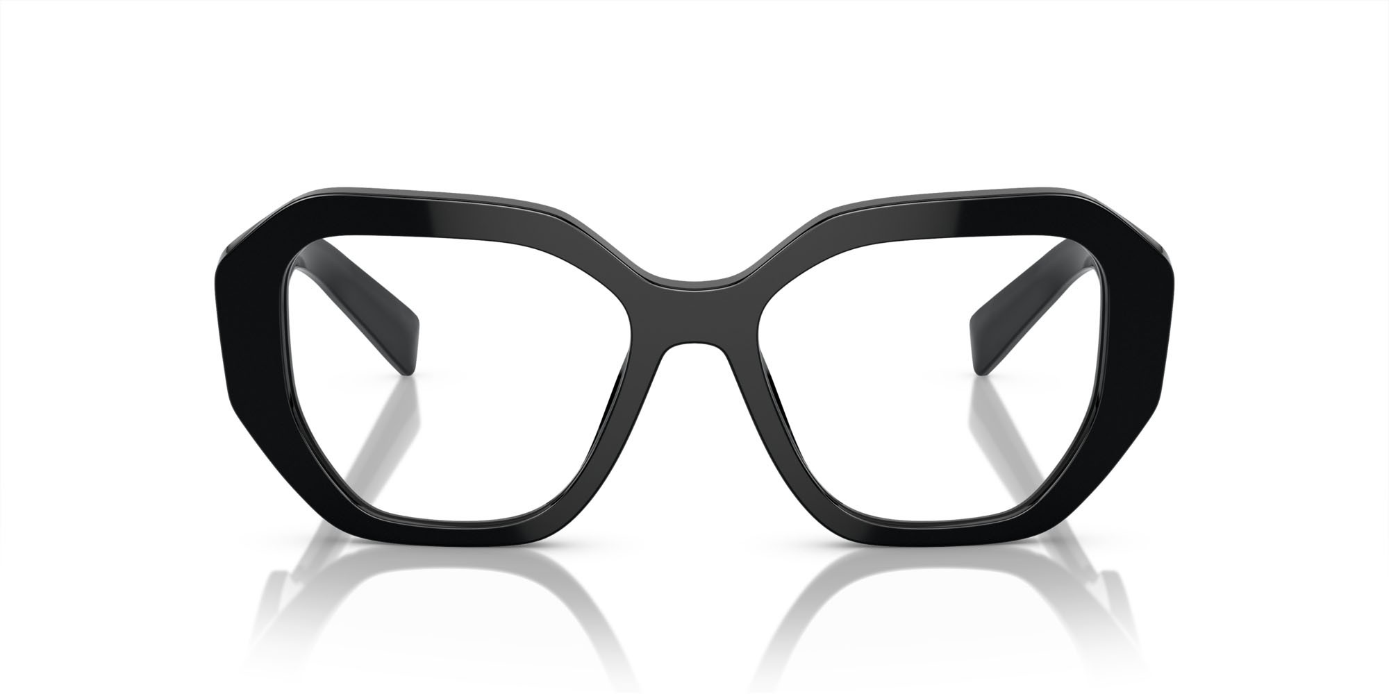 Eyeglasses Prada PR A07V (1AB1O1) color nero shape irregular lenses lente demo