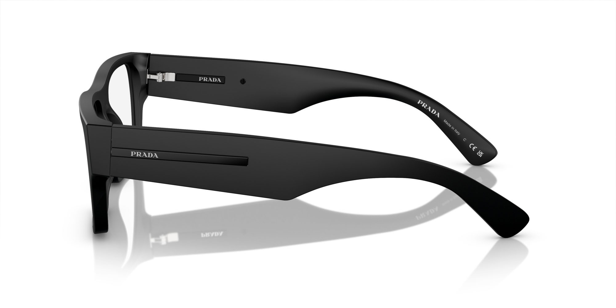 Eyeglasses Prada PR A08V (12P1O1) color nero opaco shape rectangle lenses lente demo