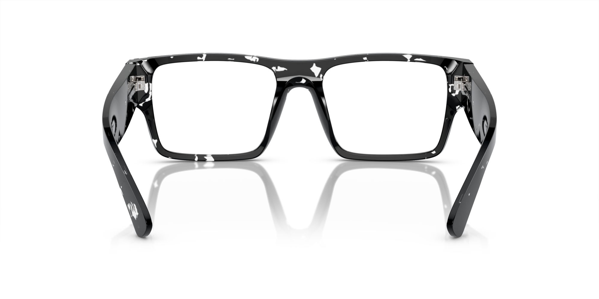 Eyeglasses Prada PR A08V (15O1O1) color nero trasparente havana shape rectangle lenses lente demo