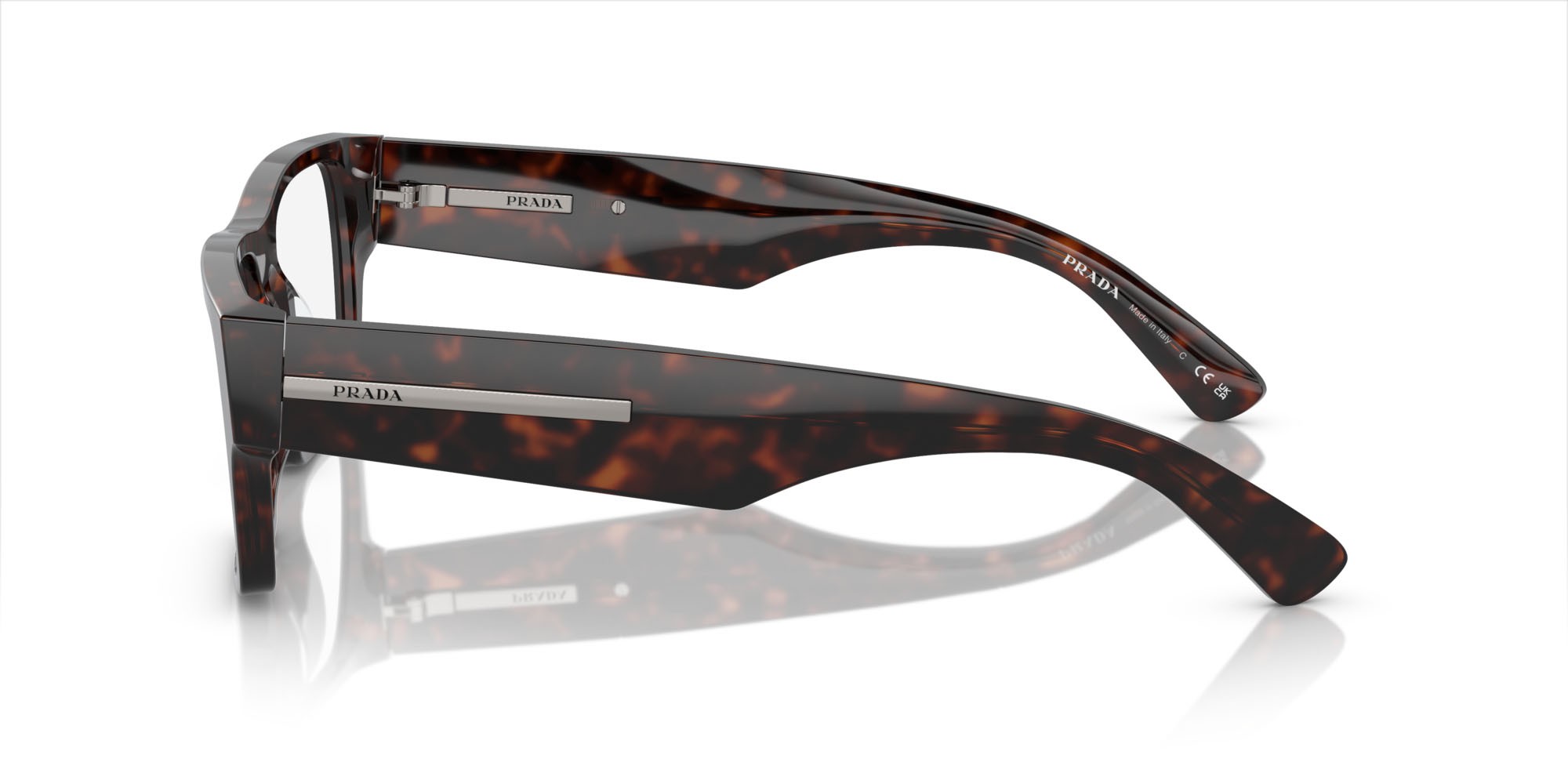 Eyeglasses Prada PR A08V (17N1O1) color havana shape rectangle lenses lente demo