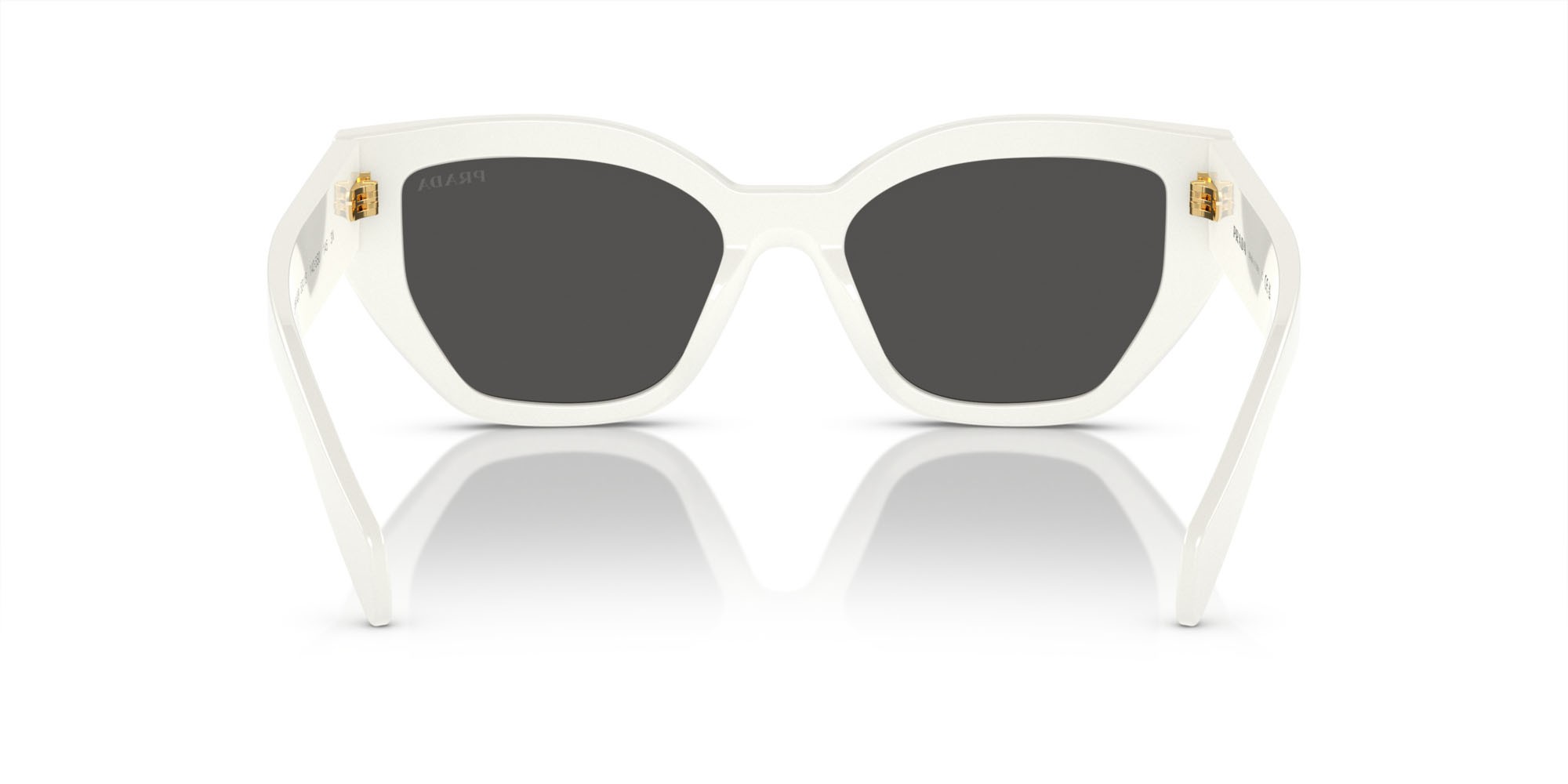 Occhiali da sole Prada PR A09S (1425S0) colore bianco talco forma farfalla lenti grigio scuro