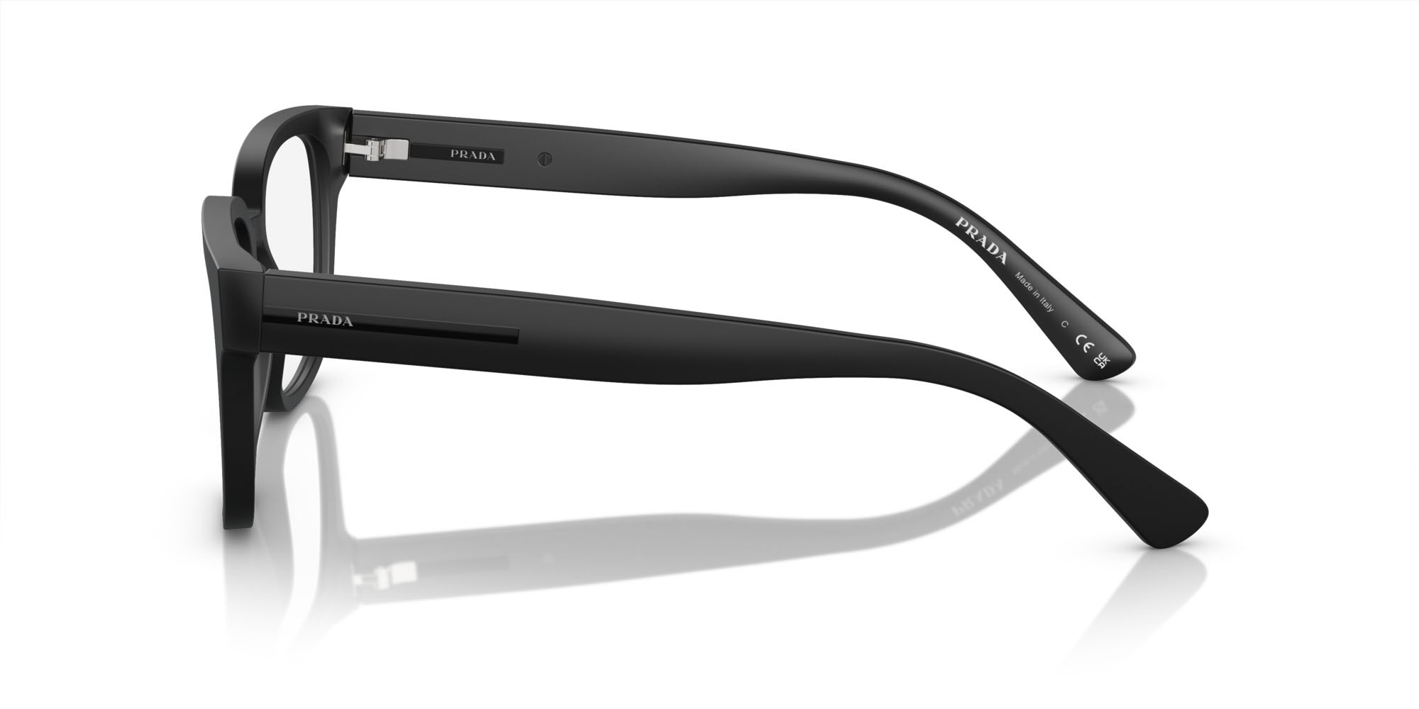 Eyeglasses Prada PR A09V (12P1O1) color nero opaco shape square lenses lente demo
