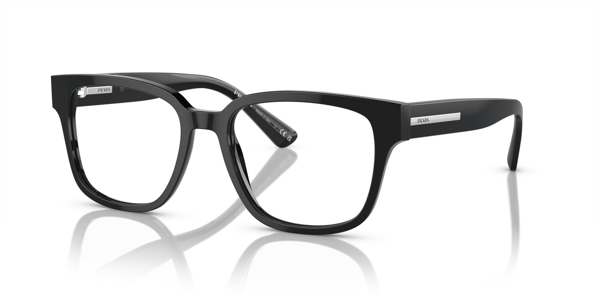 Eyeglasses Prada PR A09V (16K1O1) color nero shape square lenses lente demo