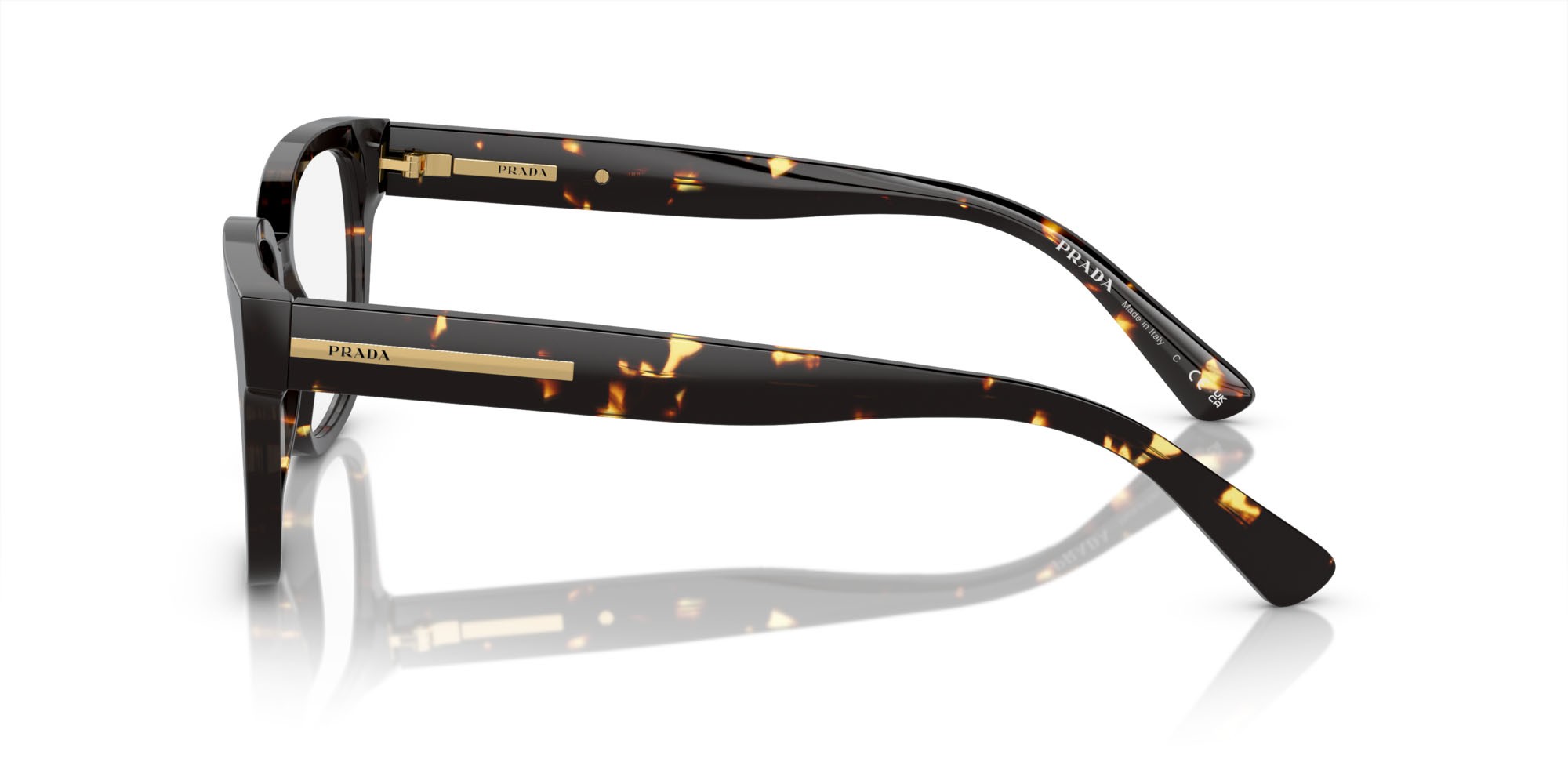 Eyeglasses Prada PR A09V (16O1O1) color nero havana/giallo shape square lenses lente demo