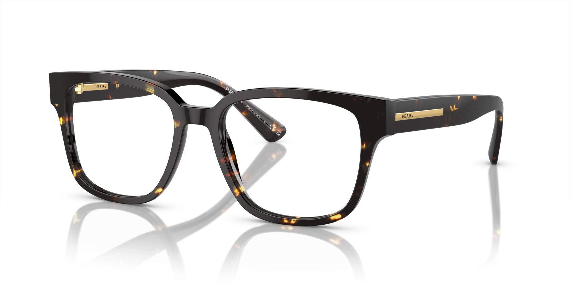 Eyeglasses Prada PR A09V (16O1O1) color nero havana/giallo shape square lenses lente demo