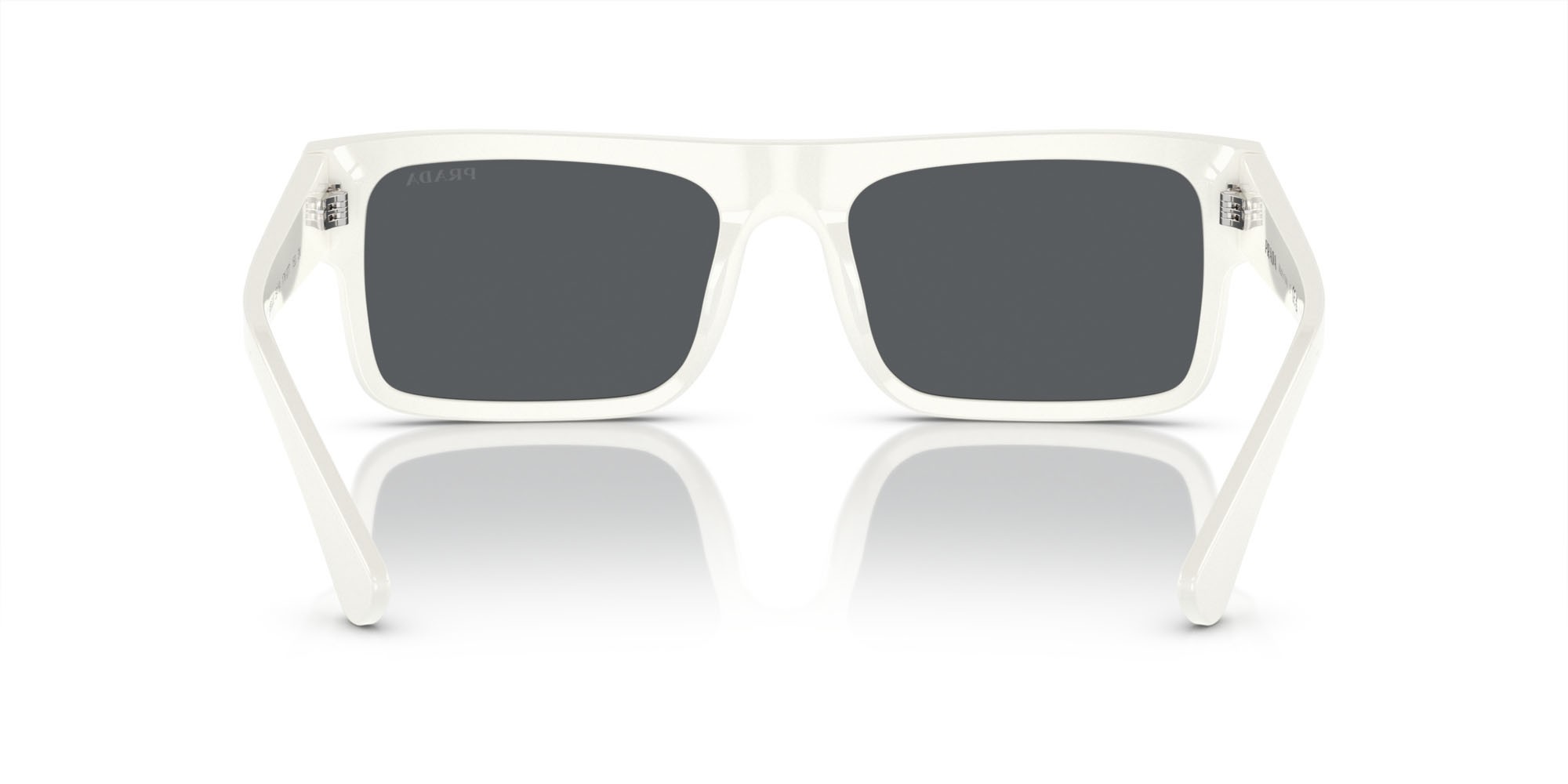 Sonnenbrillen Prada PR A10S (17K07T) farbe bianco form rechteckig gläser blu vintage