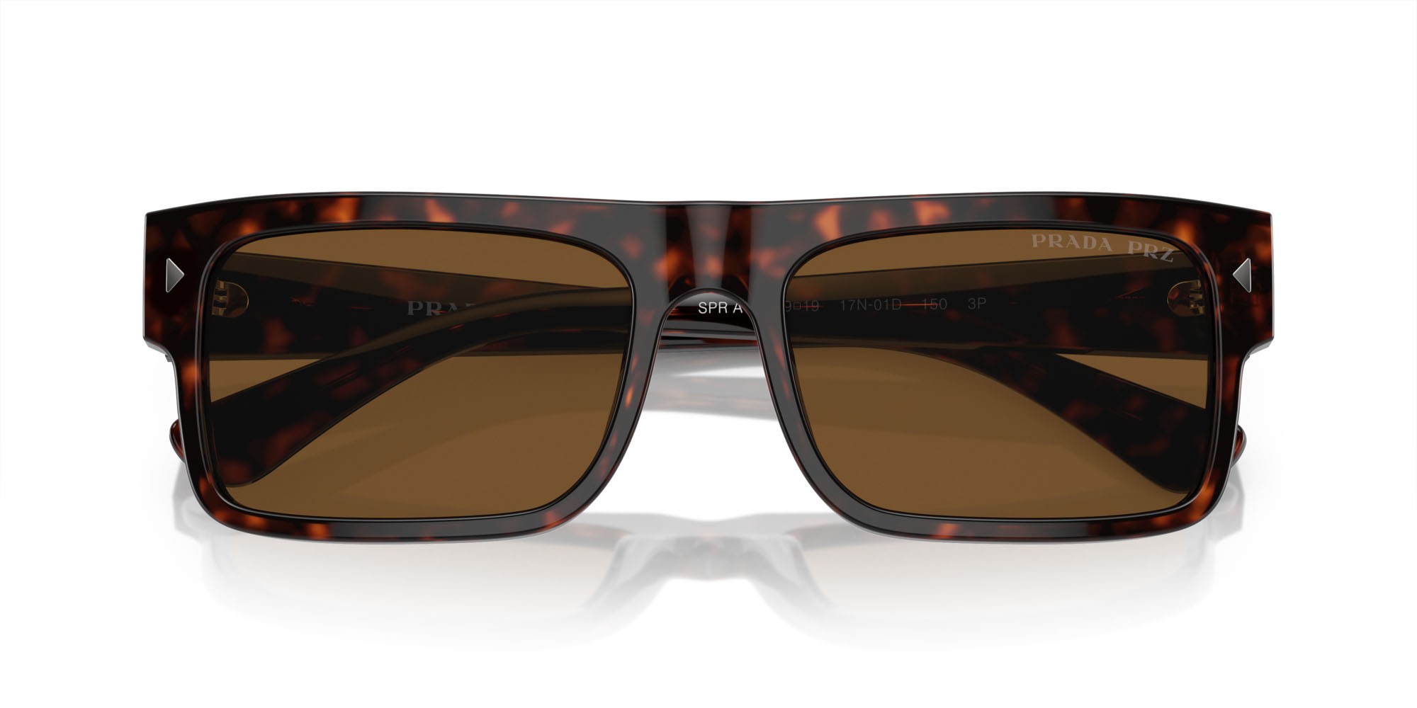 Occhiali da sole Prada PR A10S (17N01D) colore havana forma rettangolare lenti polarizzata marrone