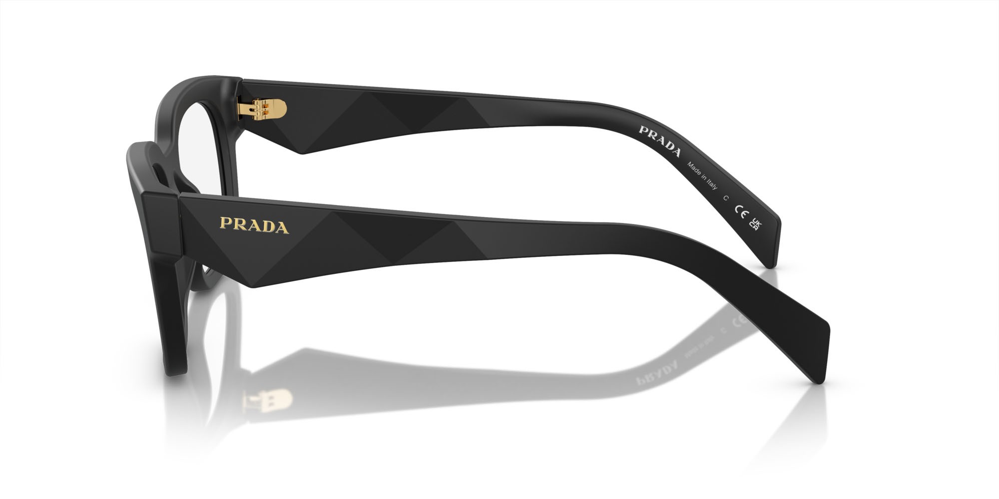 Eyeglasses Prada PR A10V (12P1O1) color nero opaco shape square lenses lente demo