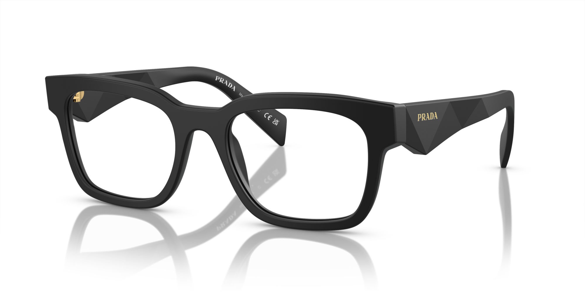 Eyeglasses Prada PR A10V (12P1O1) color nero opaco shape square lenses lente demo