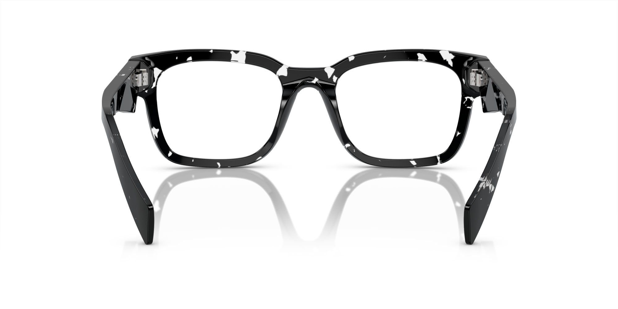 Eyeglasses Prada PR A10V (15O1O1) color nero trasparente havana shape square lenses lente demo