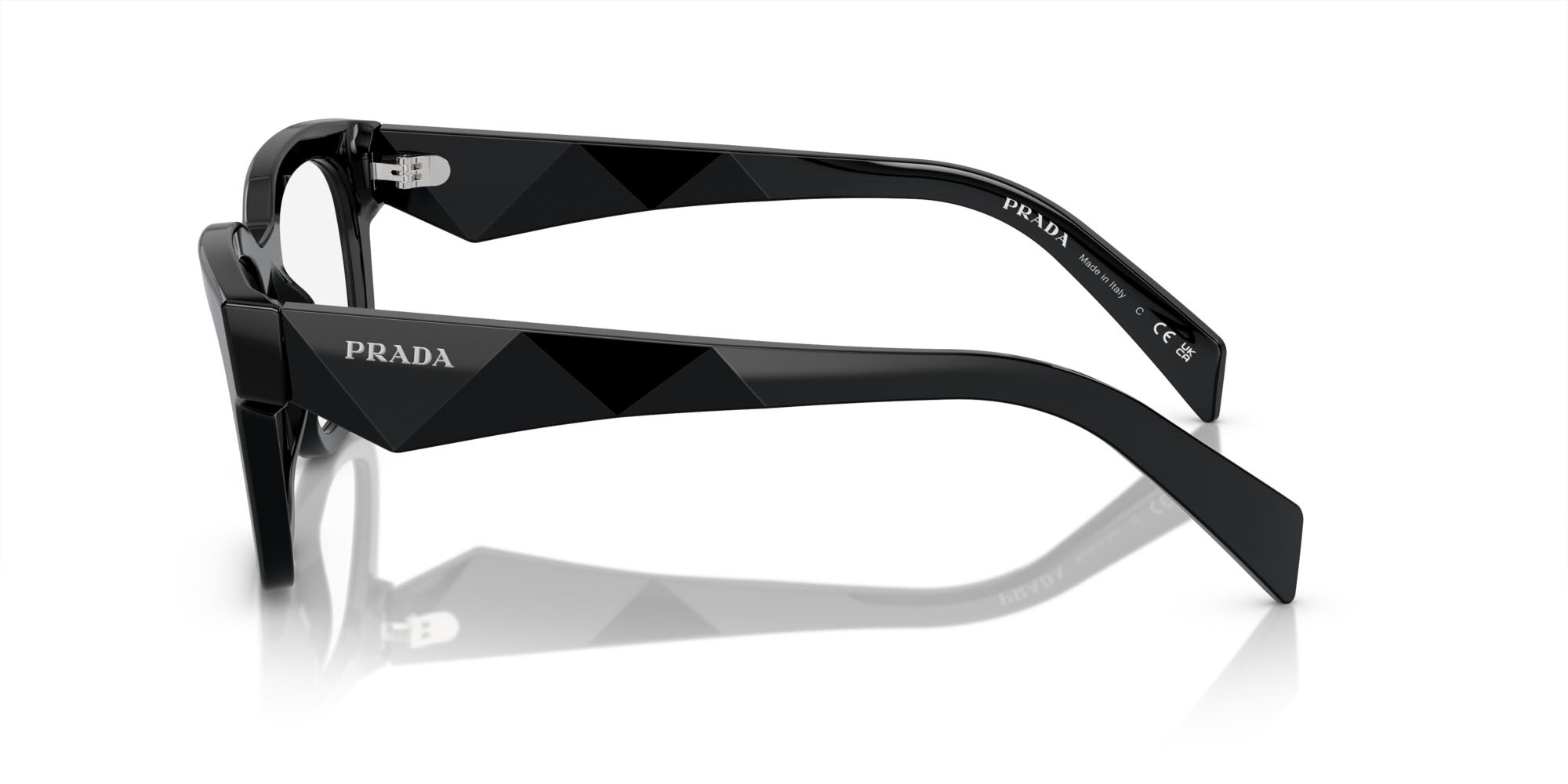 Eyeglasses Prada PR A10V (16K1O1) color nero shape square lenses lente demo