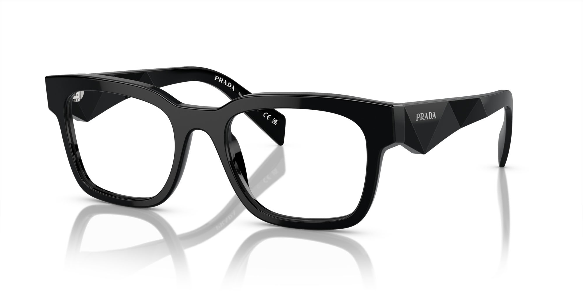 Eyeglasses Prada PR A10V (16K1O1) color nero shape square lenses lente demo