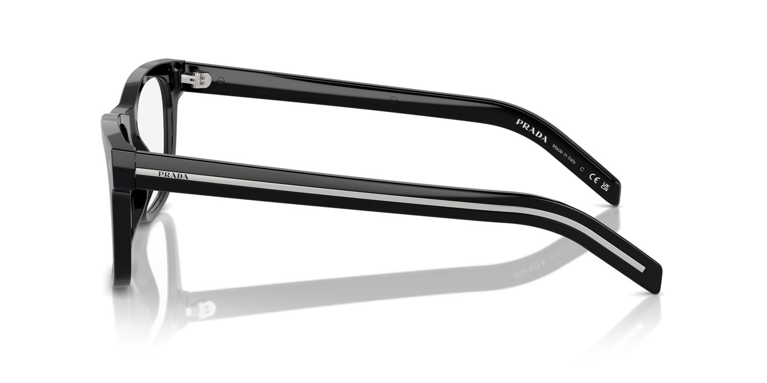 Eyeglasses Prada PR A13V (16K1O1) color nero shape square lenses lente demo