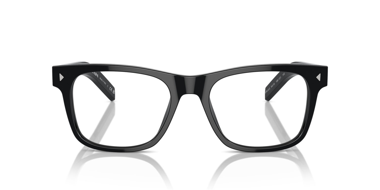 Eyeglasses Prada PR A13V (16K1O1) color nero shape square lenses lente demo
