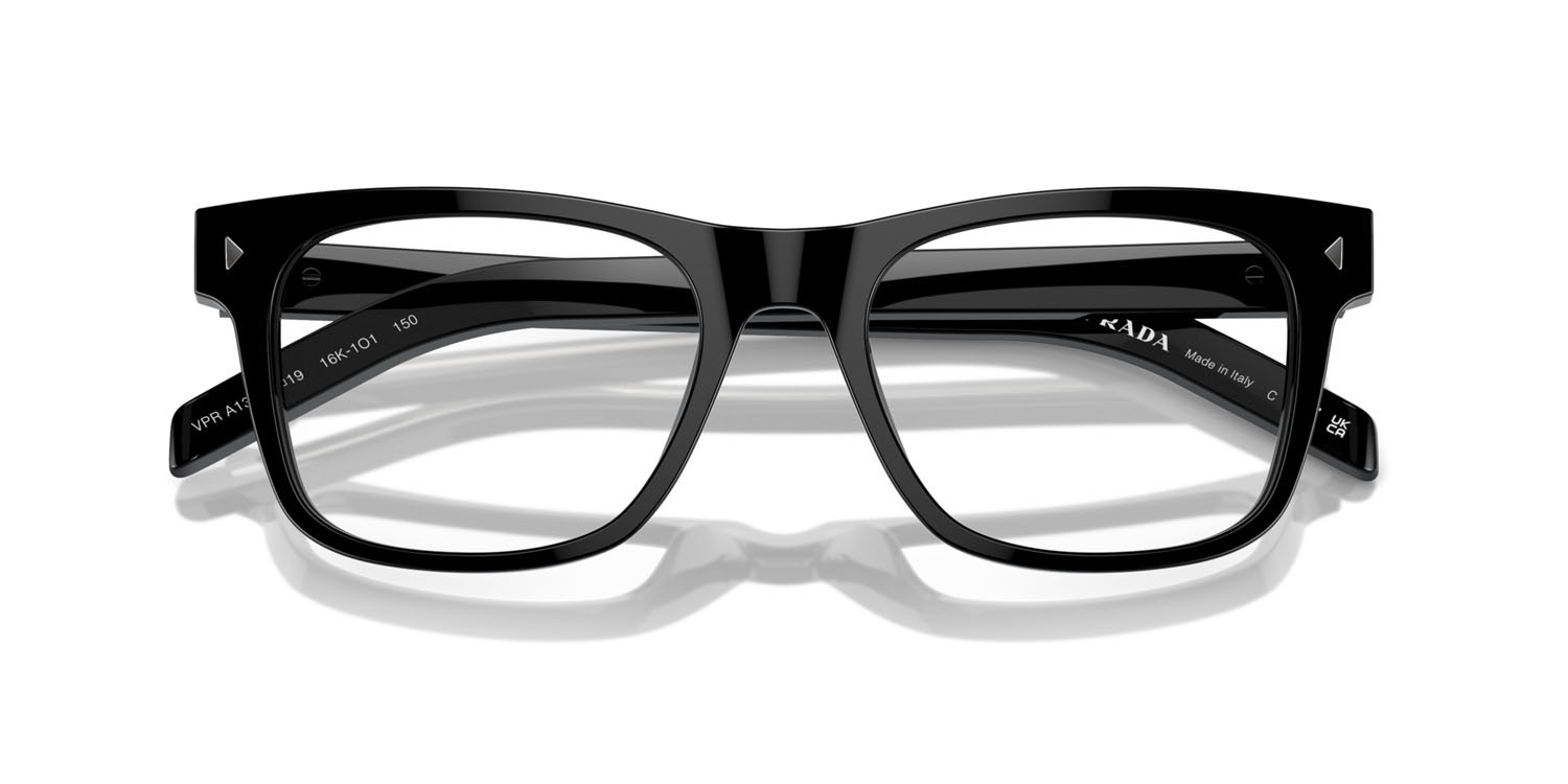 Eyeglasses Prada PR A13V (16K1O1) color nero shape square lenses lente demo