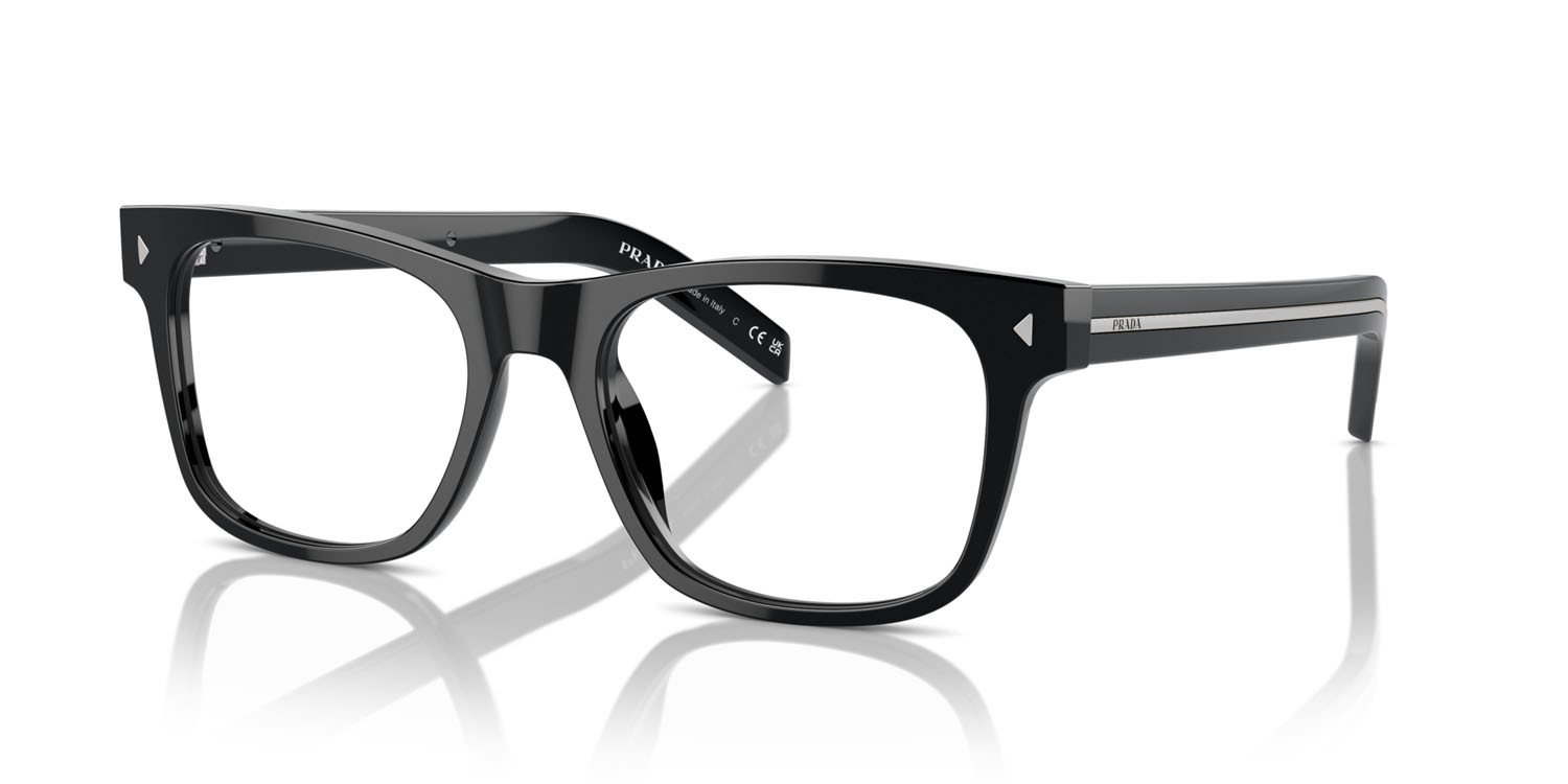 Eyeglasses Prada PR A13V (16K1O1) color nero shape square lenses lente demo
