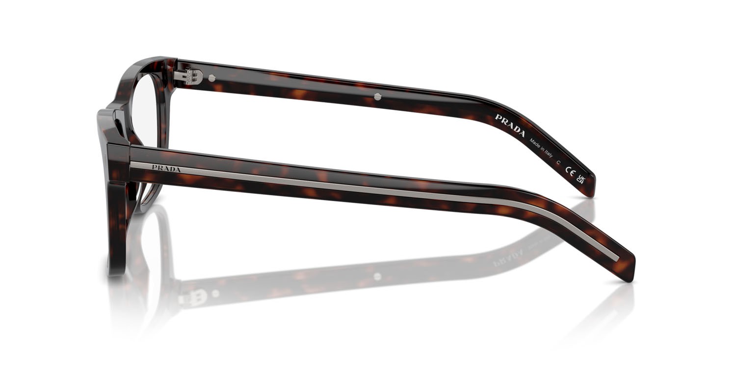 Eyeglasses Prada PR A13V (17N1O1) color radica tortoise shape square lenses lente demo