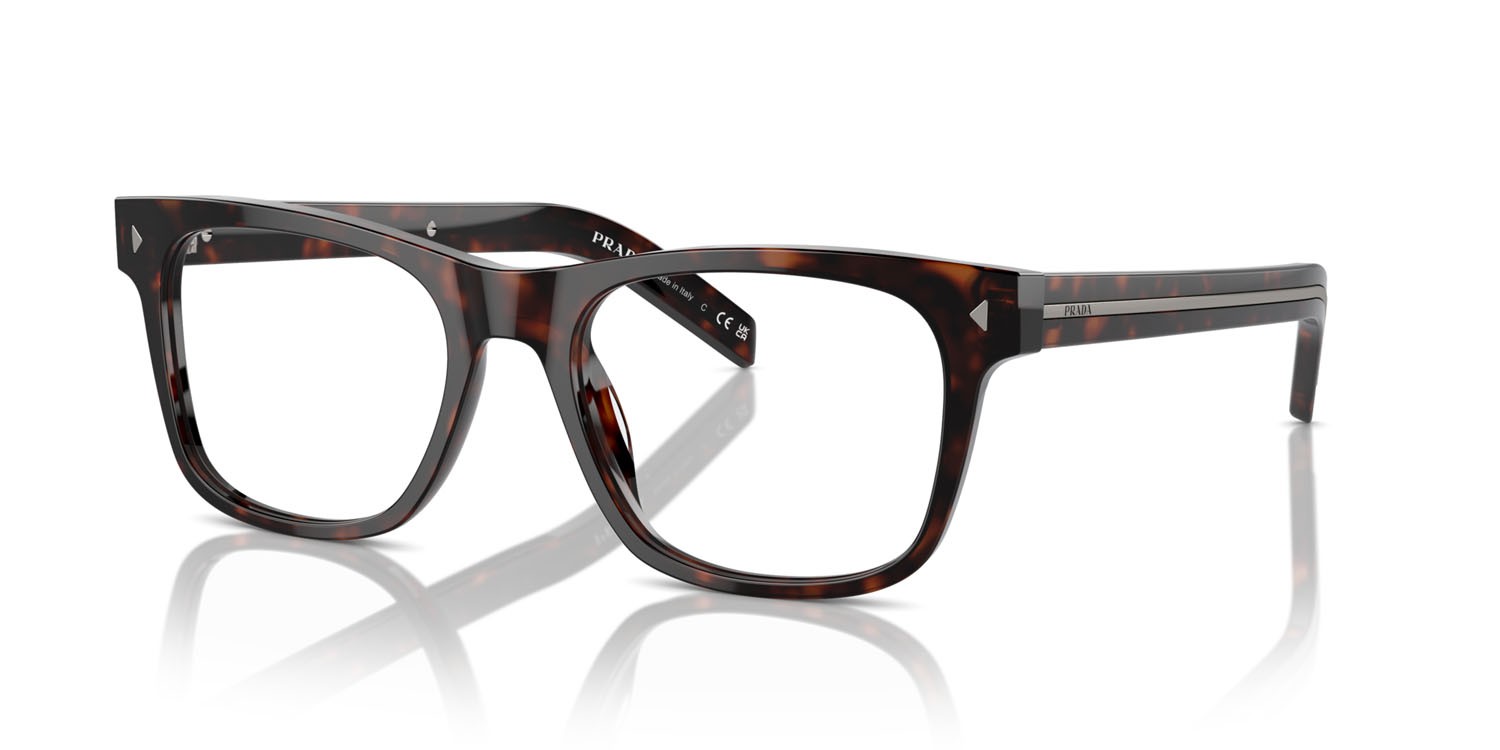 Eyeglasses Prada PR A13V (17N1O1) color radica tortoise shape square lenses lente demo
