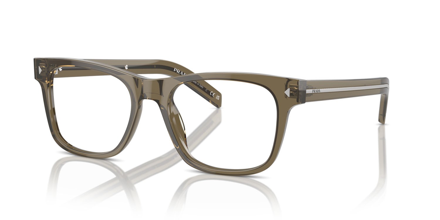 Eyeglasses Prada PR A13V (18T1O1) color transparent earth shape square lenses lente demo