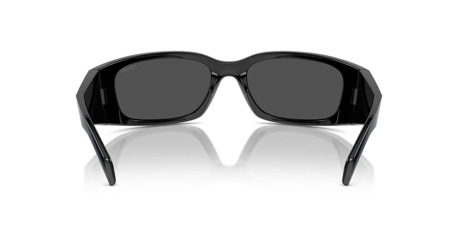 Sunglasses Prada PR A14S (1AB5S0) color nero shape butterfly lenses grigio scuro