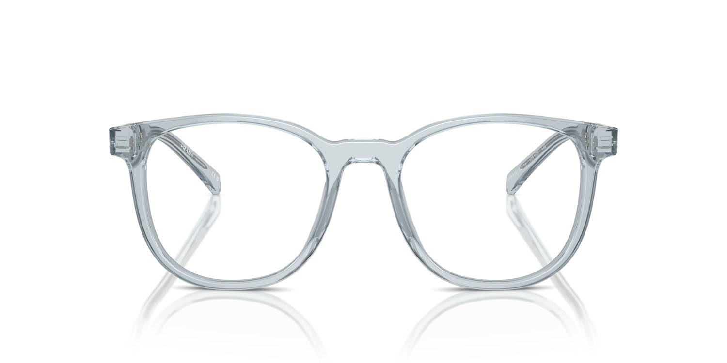 Eyeglasses Prada PR A15V (19T1O1) color azzurro trasparente shape pantos lenses lente demo