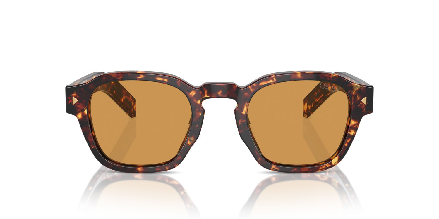 Occhiali da sole Prada PR A16S (14O60F) colore magma tortoise forma pantos lenti fotocromatica marrone chiaro