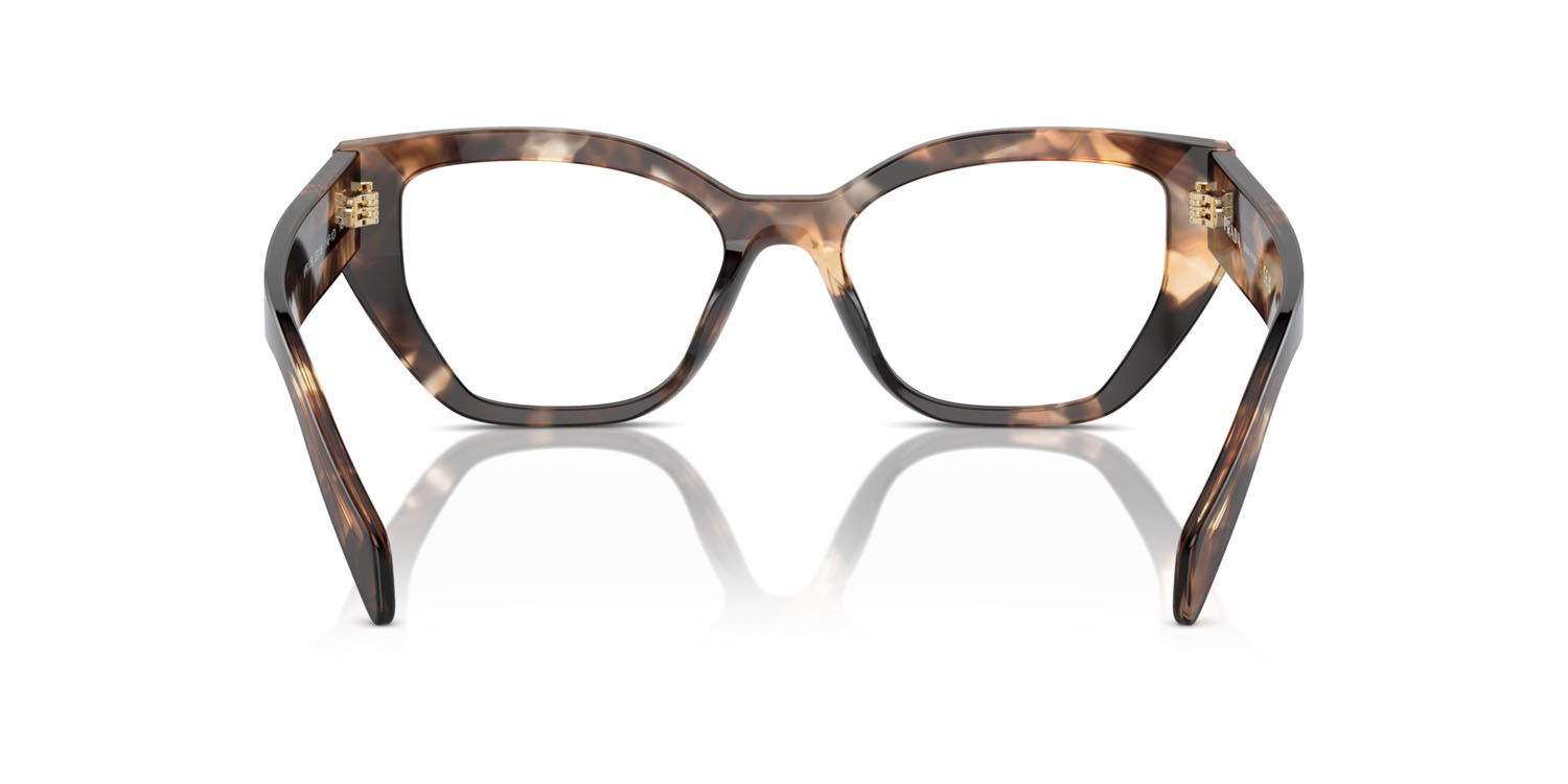 Eyeglasses Prada PR A16V (14P1O1) color caramello tartarugato shape irregular lenses lente demo